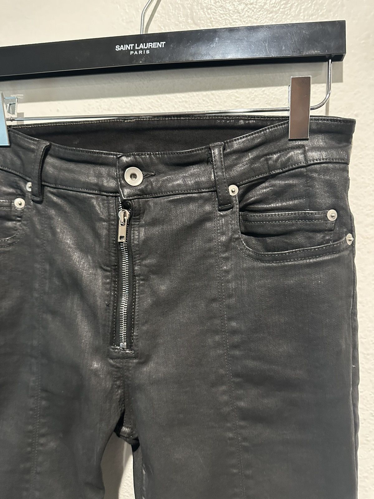 Rick Owens FW20 Performa Heavy Waxed Tyrone Bootcut Denim 31 Size US 31 - 2 Thumbnail