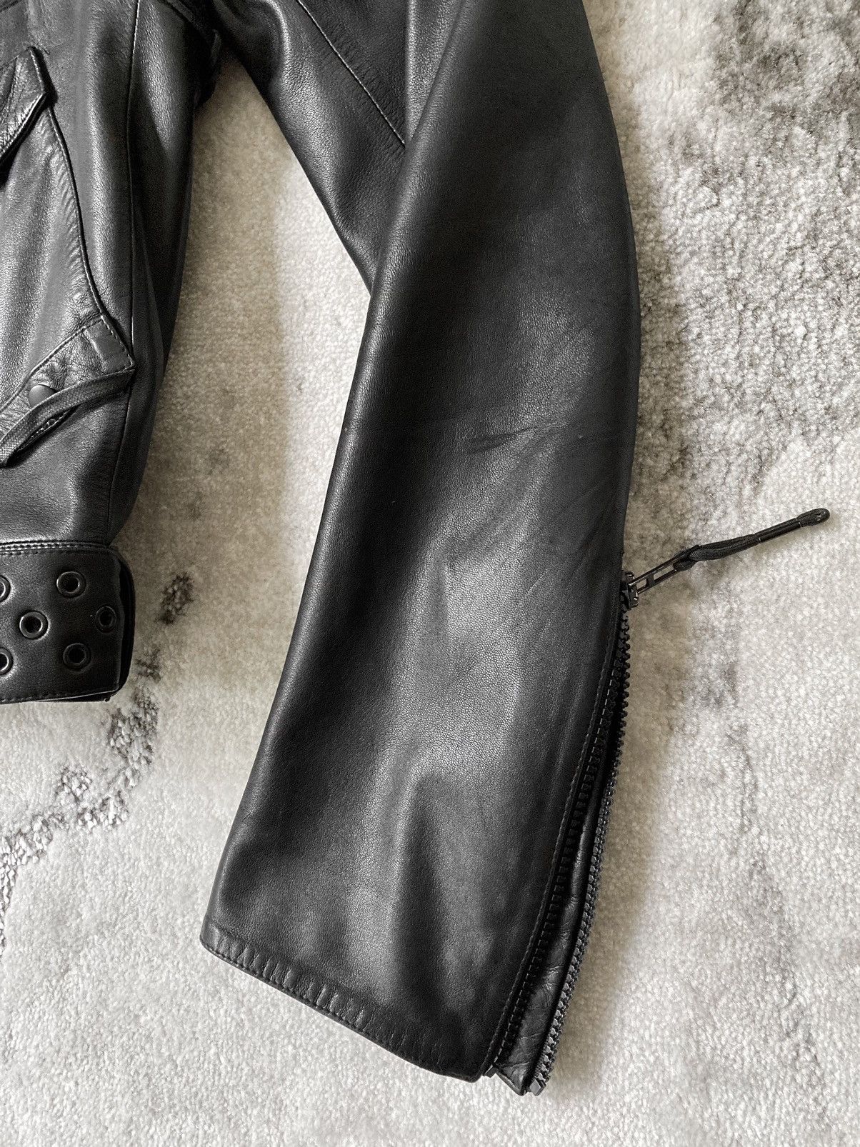 Dior × Hedi Slimane S/S 2004 “Strip” Leather Biker Jacket Size US M / EU 48-50 / 2 - 7 Thumbnail