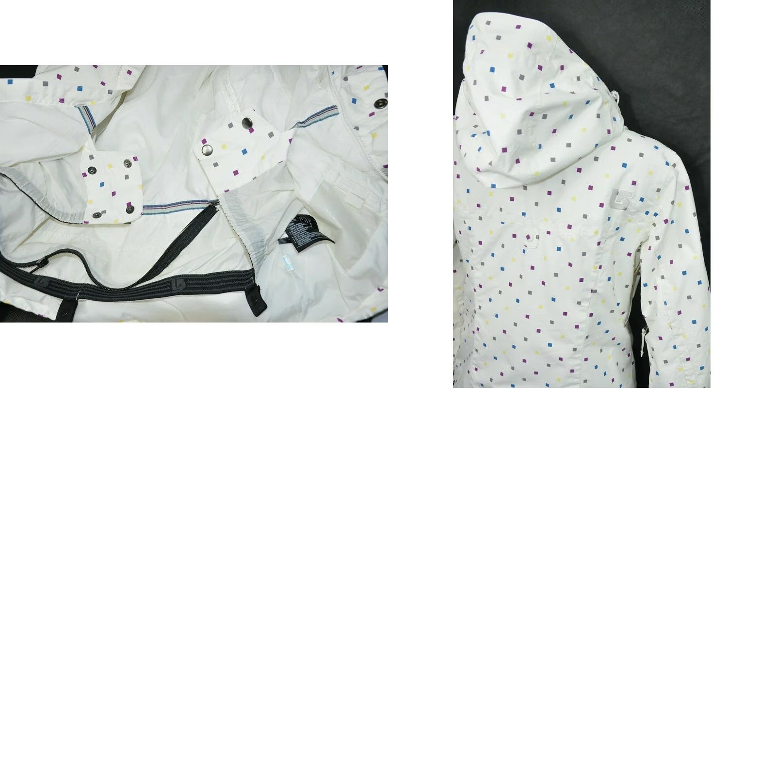 Burton Burton Dryride Snowboard White Jacket M Womens Color White, Nylon, Zip, Ski Jacket, Burton Dry Ride, 100% Nylon, Size M, Womens, 20s, Casual Size M / US 6-8 / IT 42-44 - 8 Thumbnail