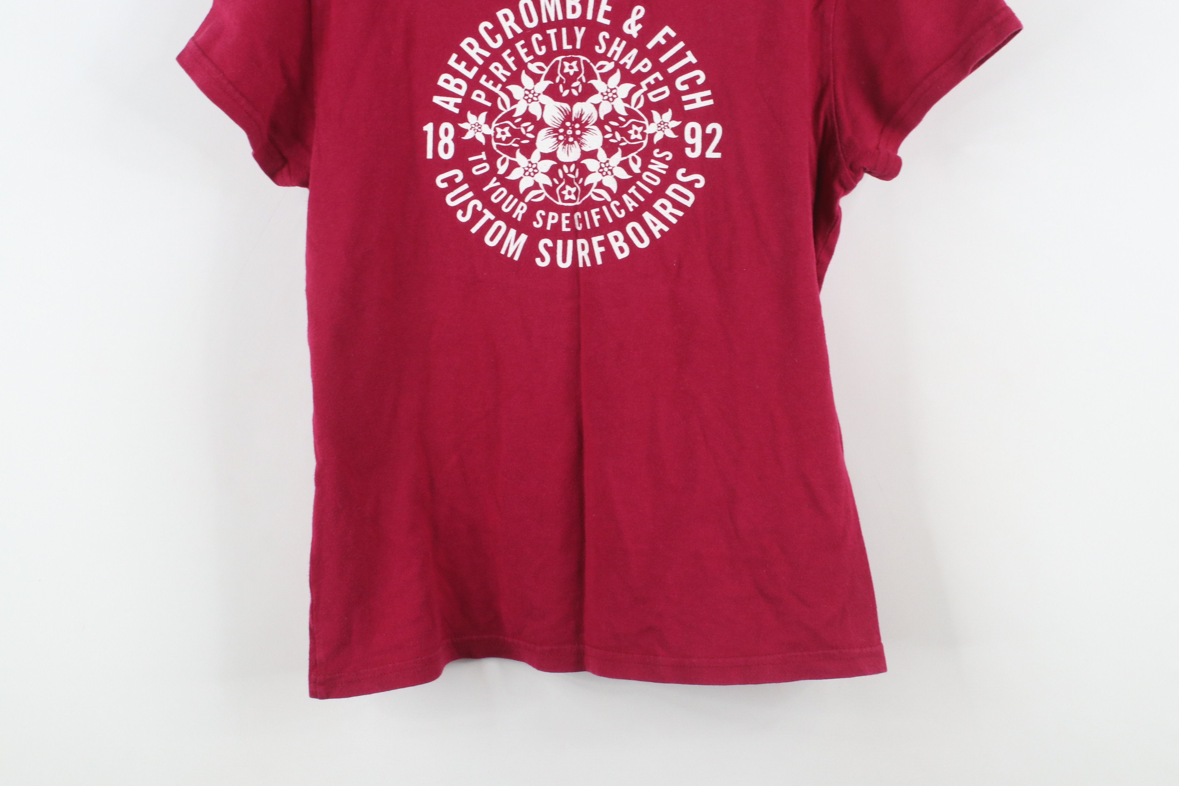 Abercrombie & Fitch × Vintage Vintage 90s Y2K Abercrombie & Fitch Surfboard T-Shirt Red Size L / US 10 / IT 46 - 12 Thumbnail