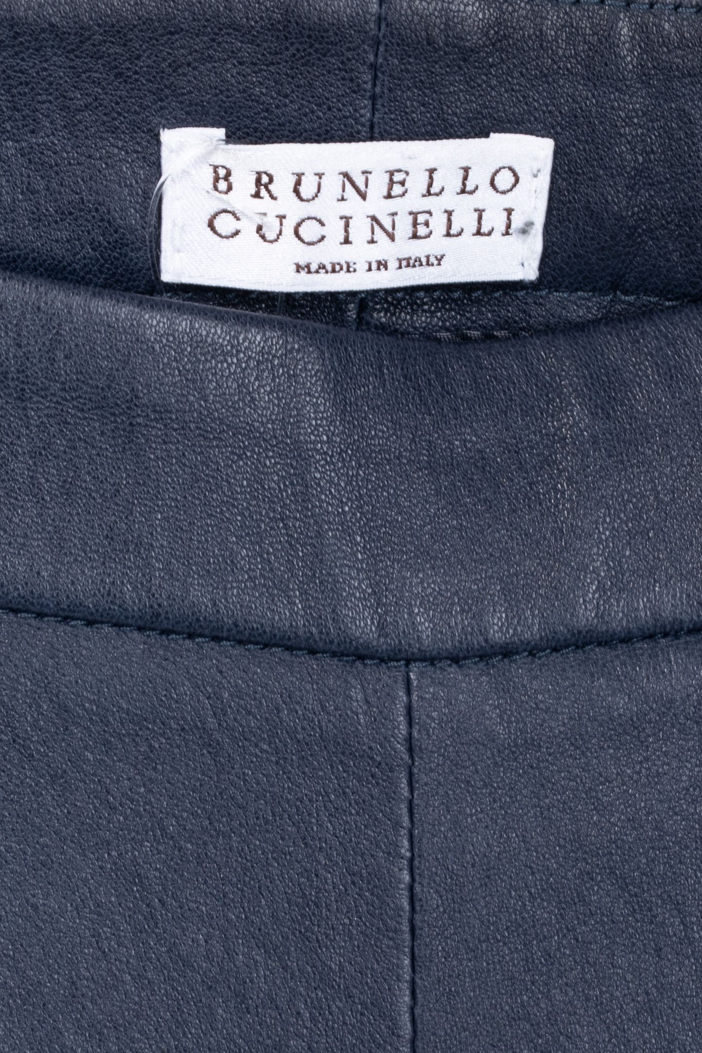 Brunello Cucinelli Brunello Cucinelli AW/15 Navy Stretch-Nappa Leather Leggings Size 27" / US 4 / IT 40 - 4 Thumbnail