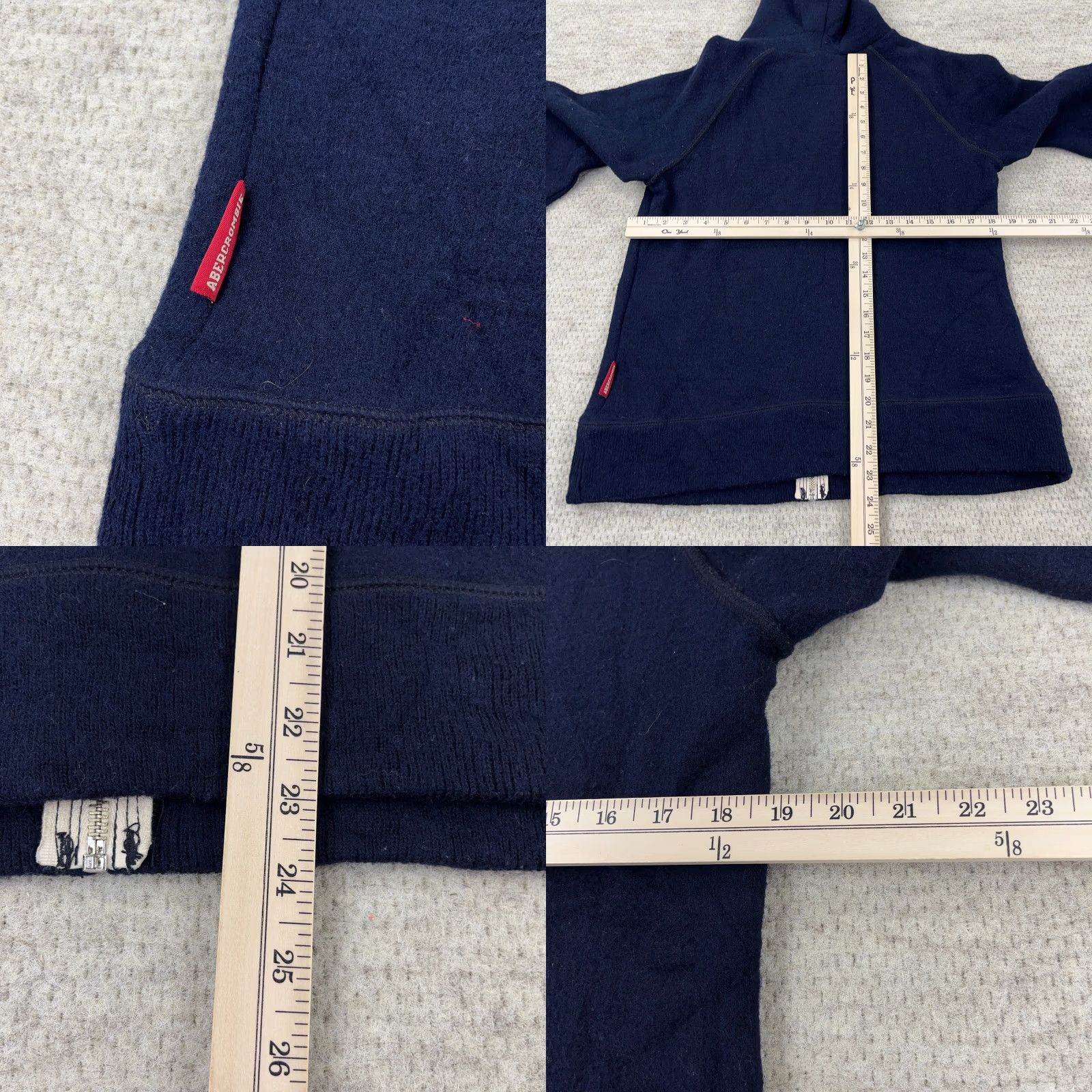 Abercrombie & Fitch VINTAGE Abercrombie & Fitch Hoodie Men Small Blue Solid Tweed Full Zip Heavyweight Sports Size US S / EU 44-46 / 1 - 8 Thumbnail