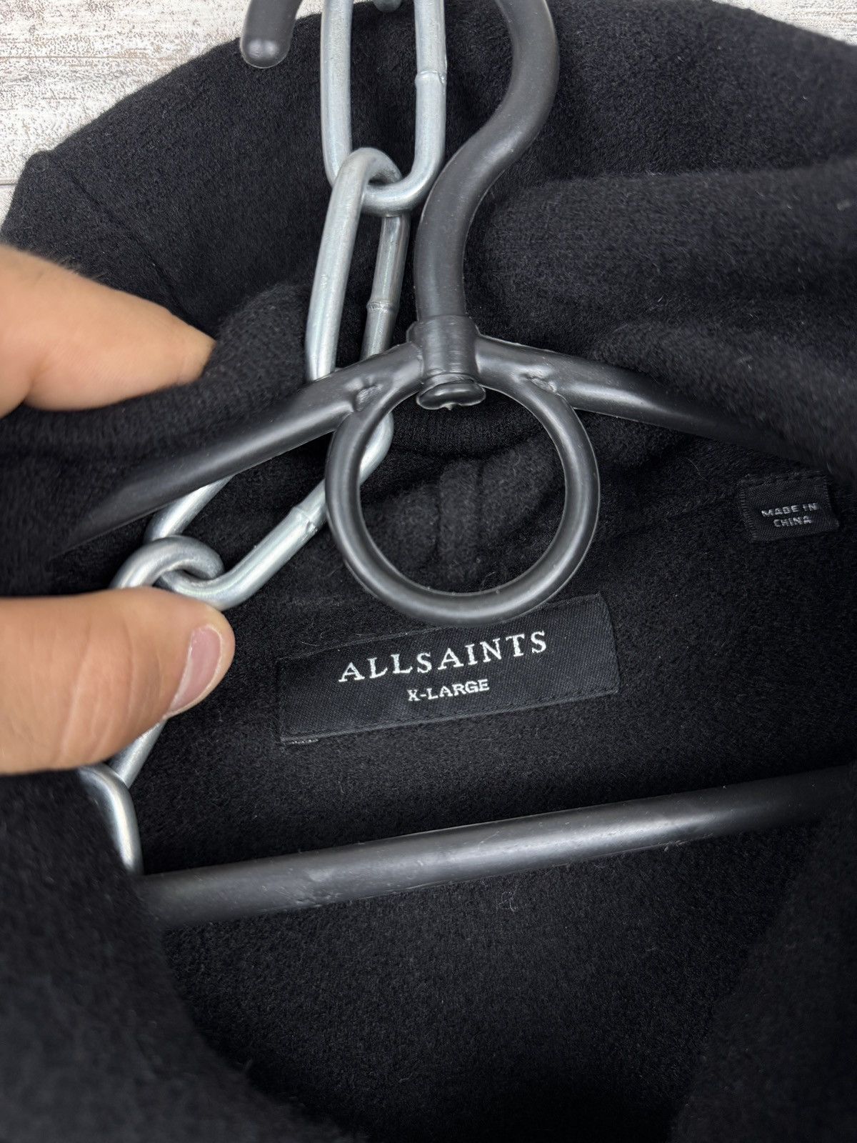 Allsaints × Japanese Brand Mens Vintage AllSaints frame hoody wool merino hoodie Size US XL / EU 56 / 4 - 7 Thumbnail
