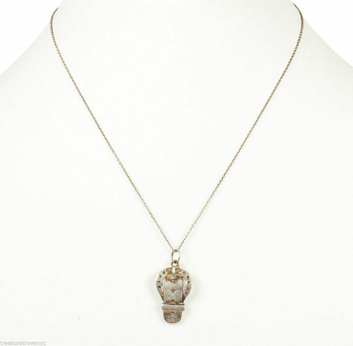 Designer Sterling Silver Unisex Buckle Pendant Necklace Alberto Juan Size ONE SIZE - 2 Thumbnail