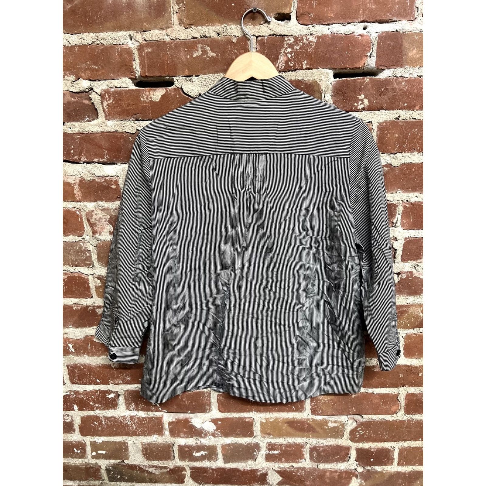 Talbots Talbots Womens Black Striped Button Up Size Medium Petites 3/4 sleeve Size M / US 6-8 / IT 42-44 - 2 Thumbnail