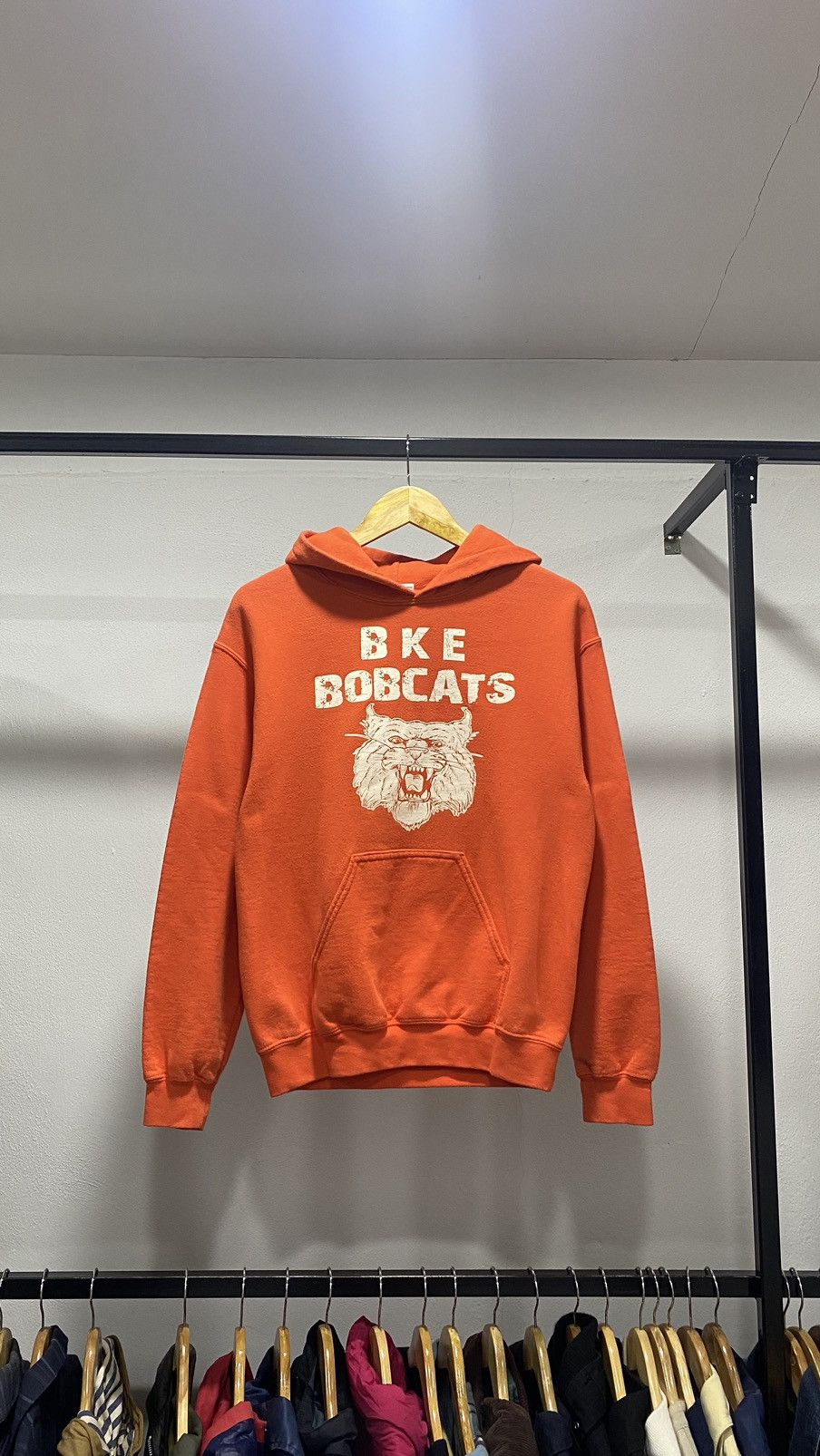 Gildan × Vintage Vintage Orange Pullover Hoodie Bobcats Size US S / EU 44-46 / 1 - 1 Thumbnail