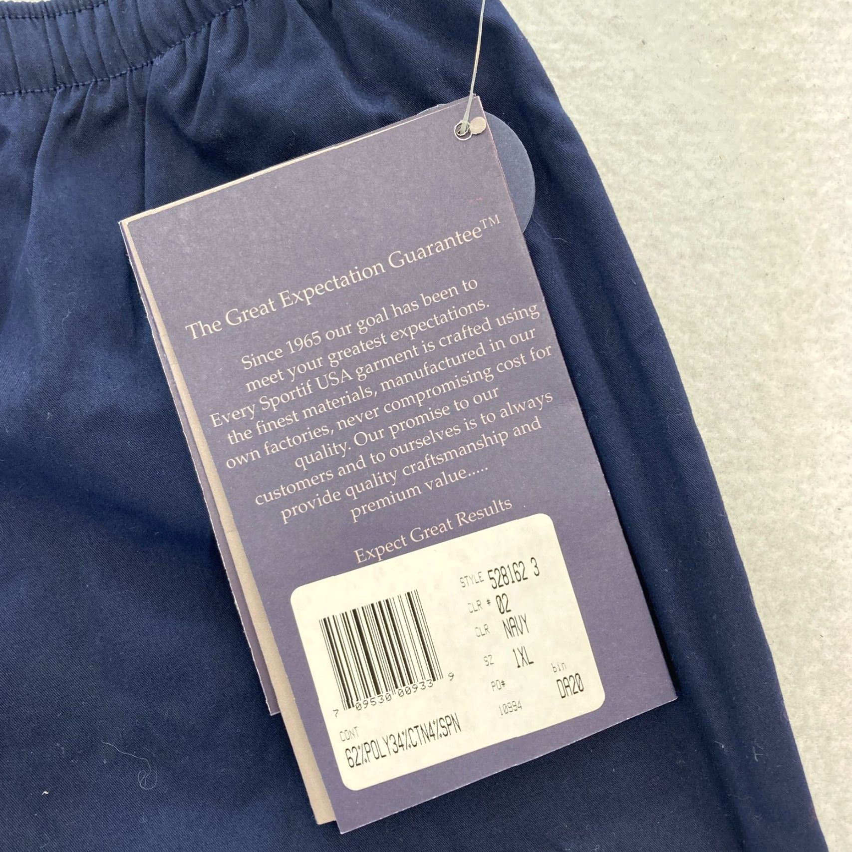 Vintage VINTAGE SPORTIF Pants Mens XL Navy Blue Stretch Fabric Waistband Straight NWT Size US 36 / EU 52 - 4 Thumbnail