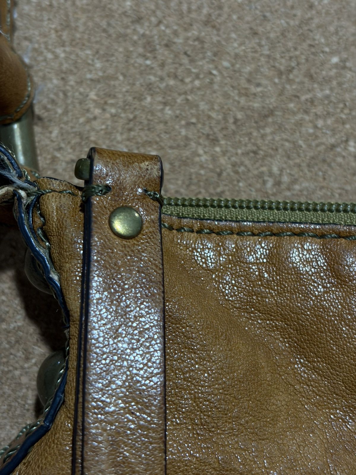 Fossil Fossil Hobo Bag Leather Canvas Floral Embossed Shoulder Zip Size ONE SIZE - 5 Thumbnail