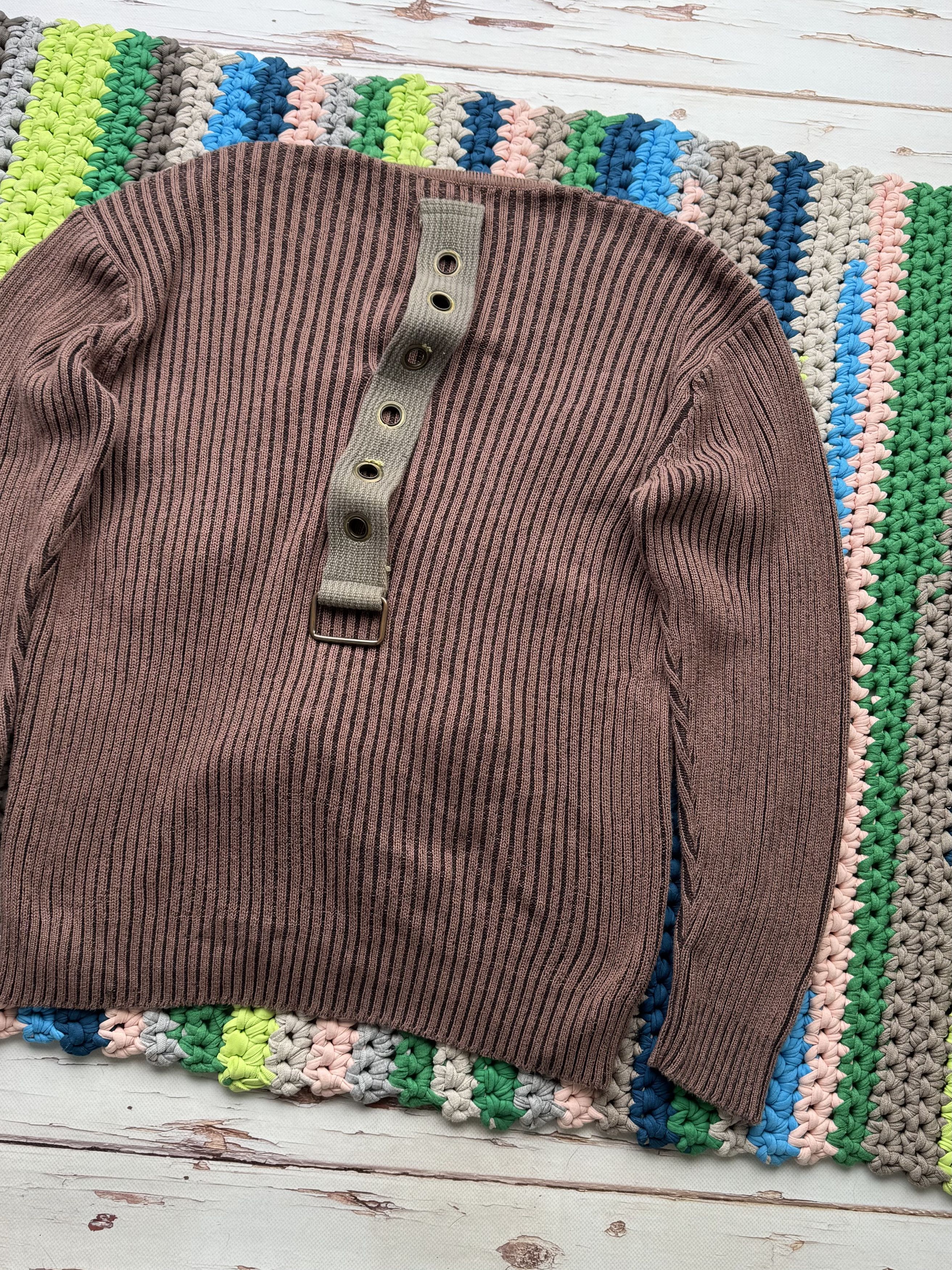 Vintage Vintage Ribbed Sweater With Belted (ET1)(D15) Size US S / EU 44-46 / 1 - 6 Thumbnail