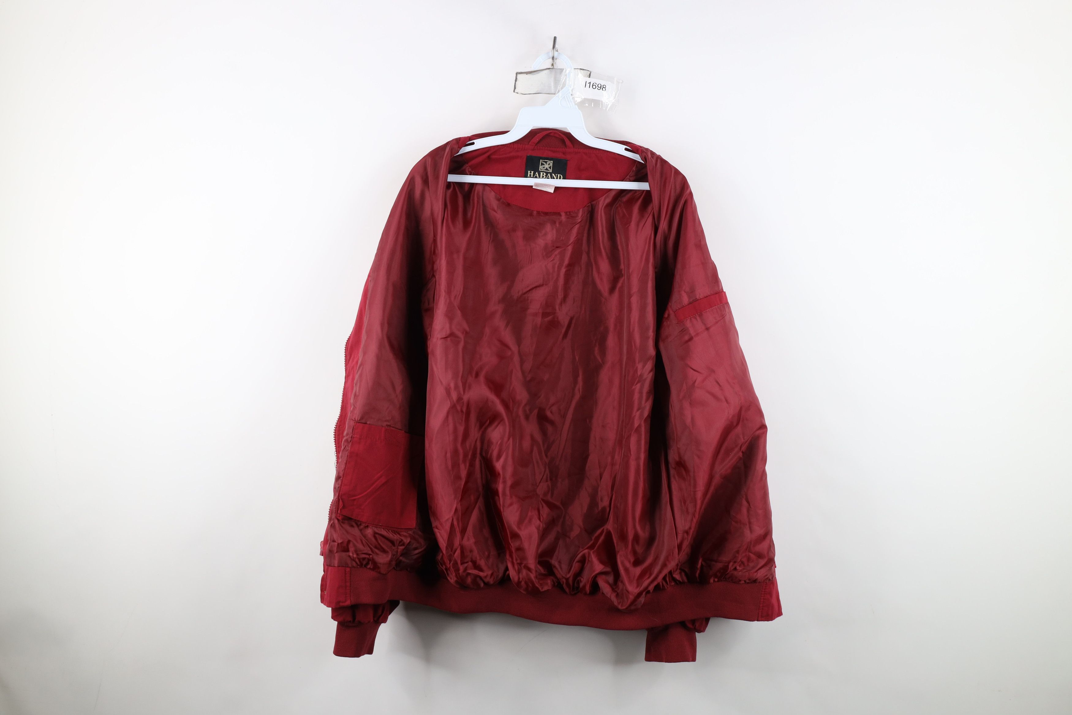Vintage Vintage 90s Streetwear Blank Full Zip Bomber Jacket Red Size US M / EU 48-50 / 2 - 10 Thumbnail
