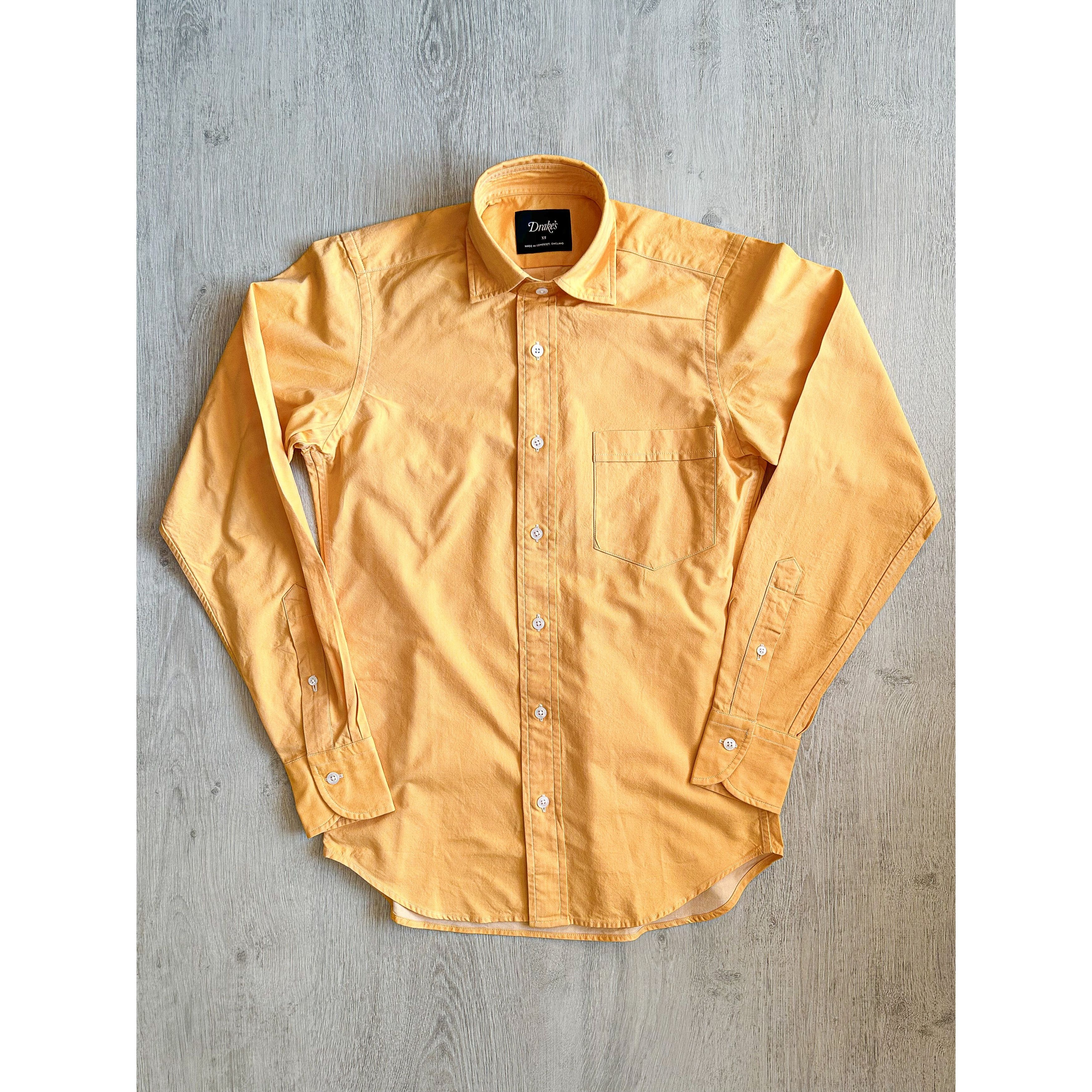 Drake's Oxford Cloth Button Down Shirt In Sunshine Yellow