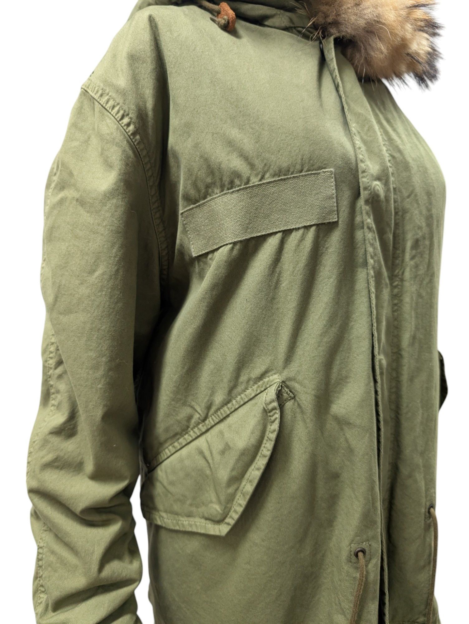 MR & MRS ITALY Green Hooded Parka With Multi-Color Full Fur Lining Size XS / US 0-2 / IT 36-38 - 4 Thumbnail
