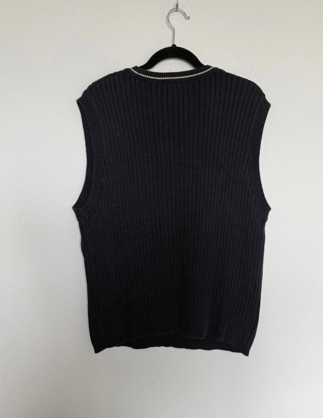 UNIONBAY 90s Fine Navy Blue Ribbed Knit Sleeveless Sweater Vest Size US L / EU 52-54 / 3 - 4 Thumbnail