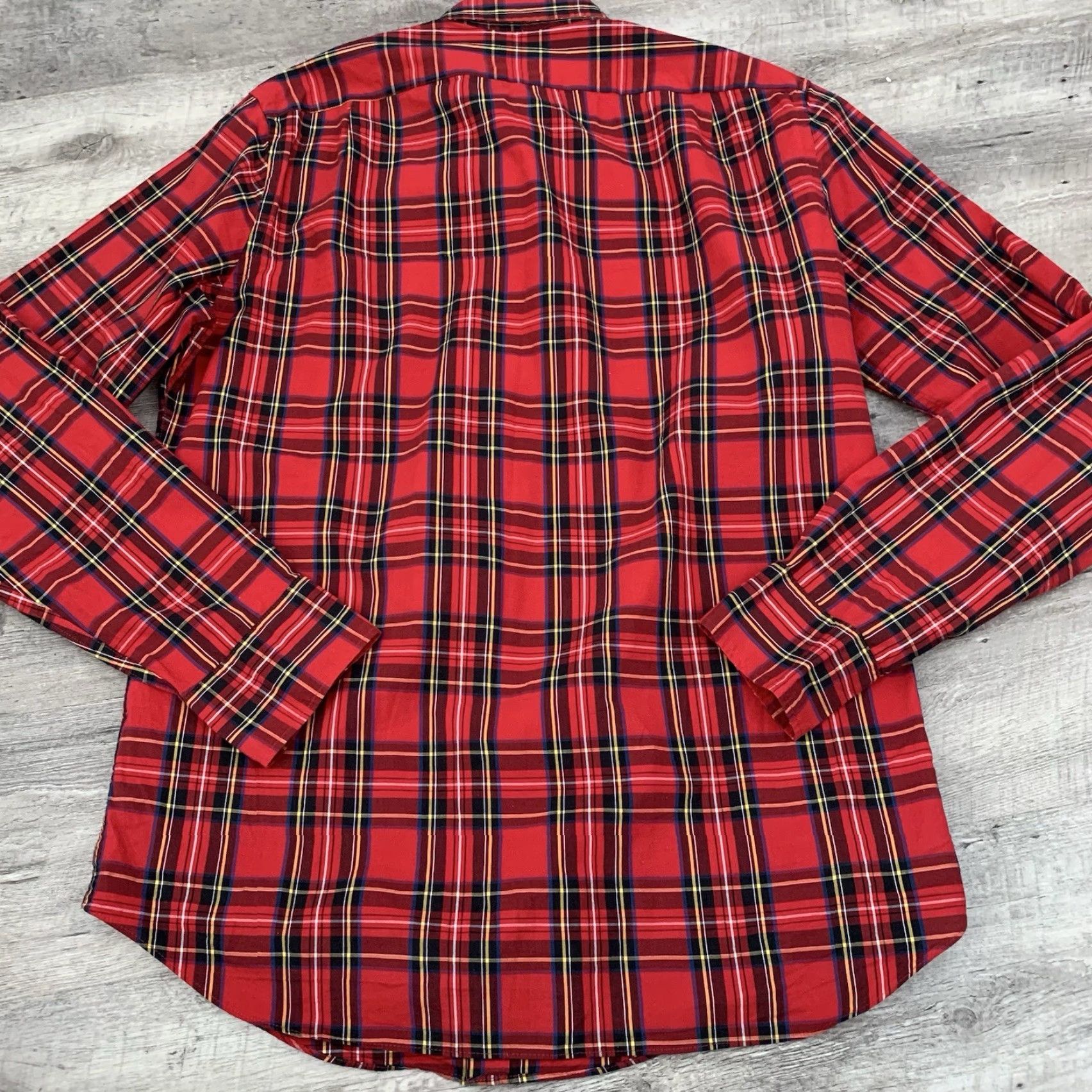 J.Crew J. CREW Flex Casual Shirt Men MT Medium Tall Red Tartan Long Sleeve Button-Up Woven Slim Fit Christmas Holiday Plaid Shirt Size US M / EU 48-50 / 2 - 5 Thumbnail