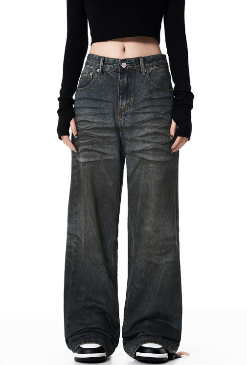 Japanese Brand × Jean Vintage loose straight washed Cleanfit distressed jeans y2k Size US 32 / EU 48 - 1 Thumbnail