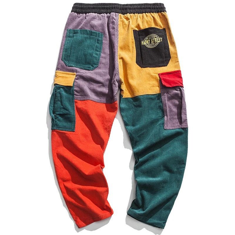 Japanese Brand Corduroy Casual Pants Men Colorful Harem Joggers Sweatpants Size US 33 - 3 Thumbnail