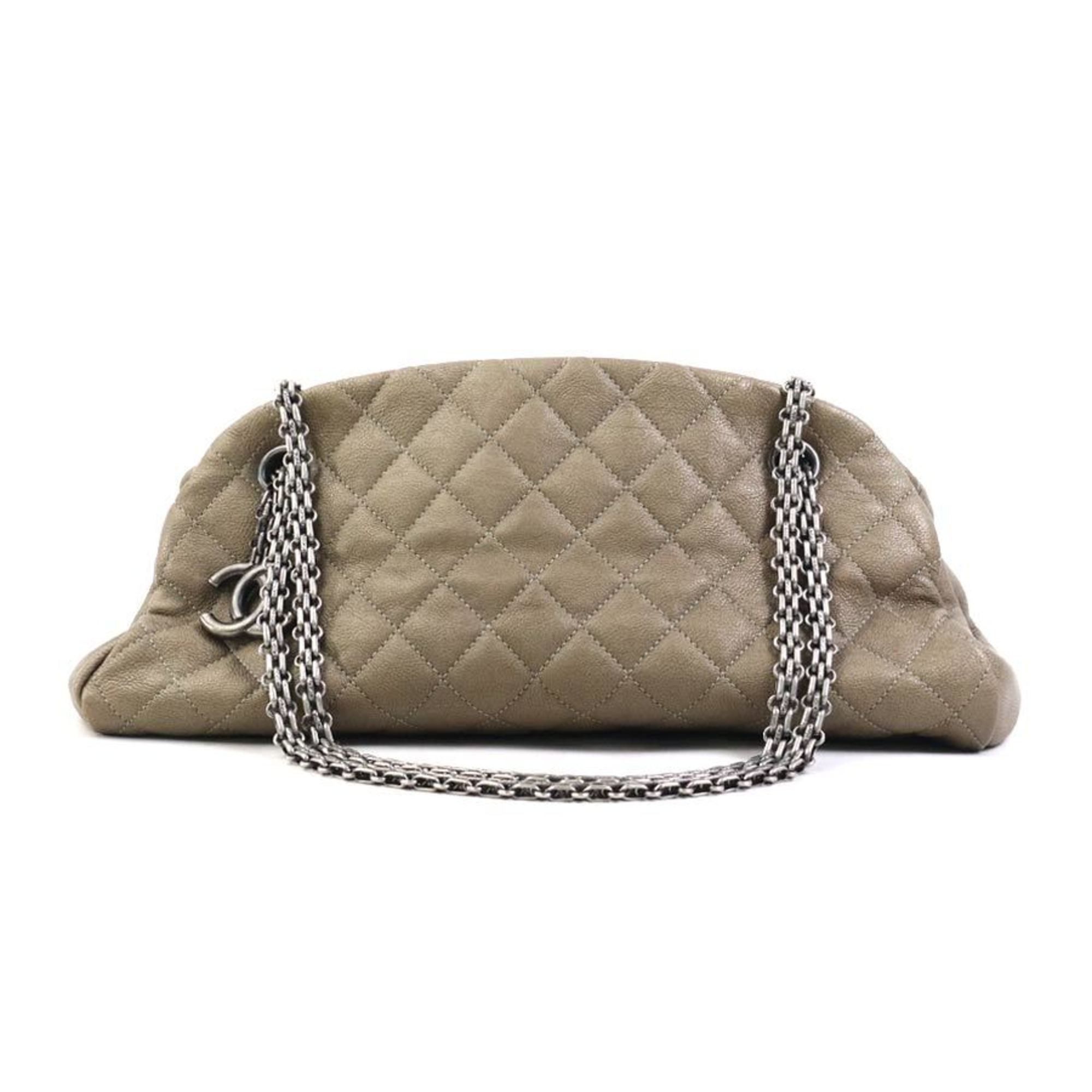 Chanel CHANEL Women's Khaki Brown Leather Handbag 90204g Size ONE SIZE - 1 Thumbnail