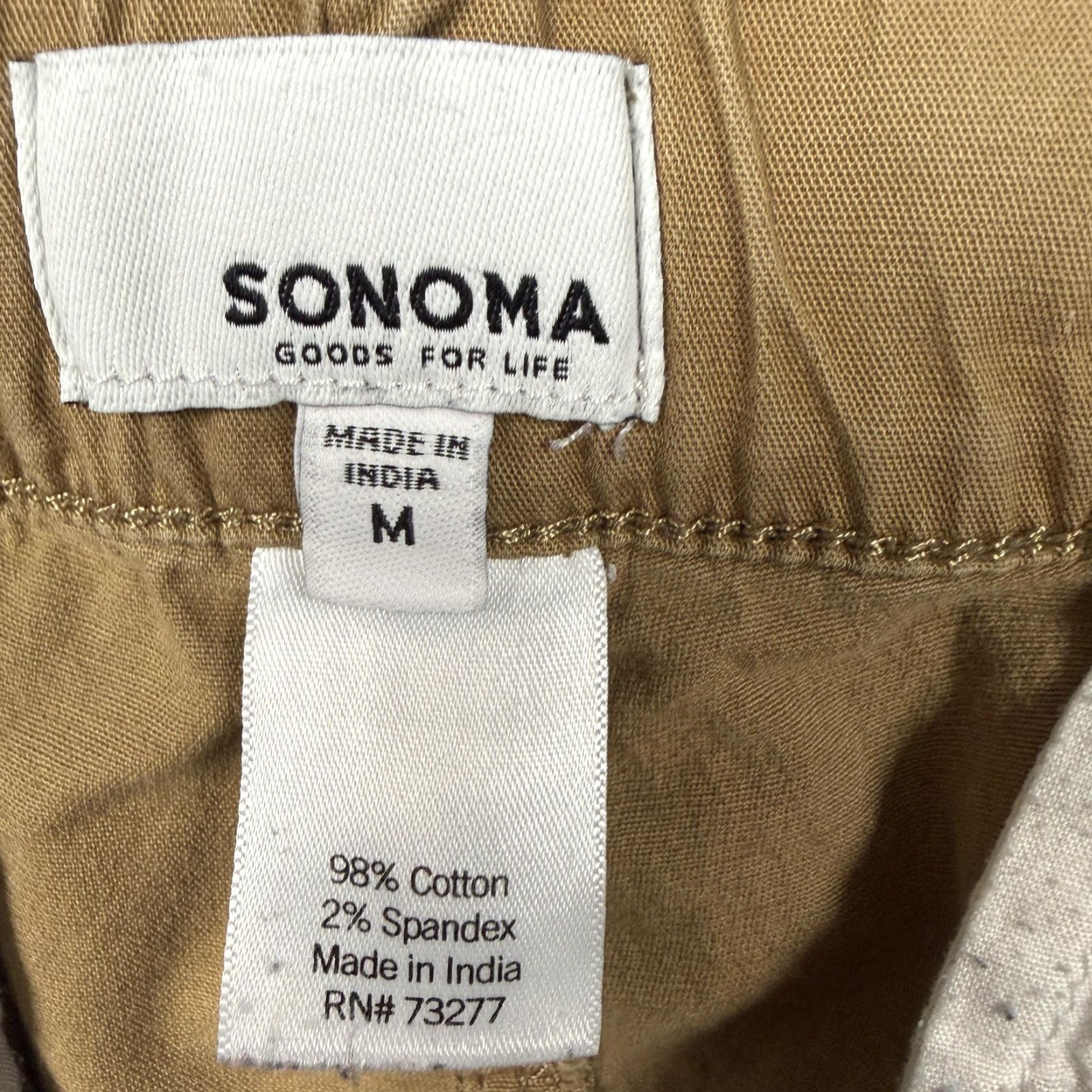 Vintage Sonoma Cargo Jogger Pants Mens M 30x27 Tan Cotton Spandex Elastic Waist Pockets Tapered Crew Casual Workwear Hipster Preppy Size US 31 - 5 Thumbnail