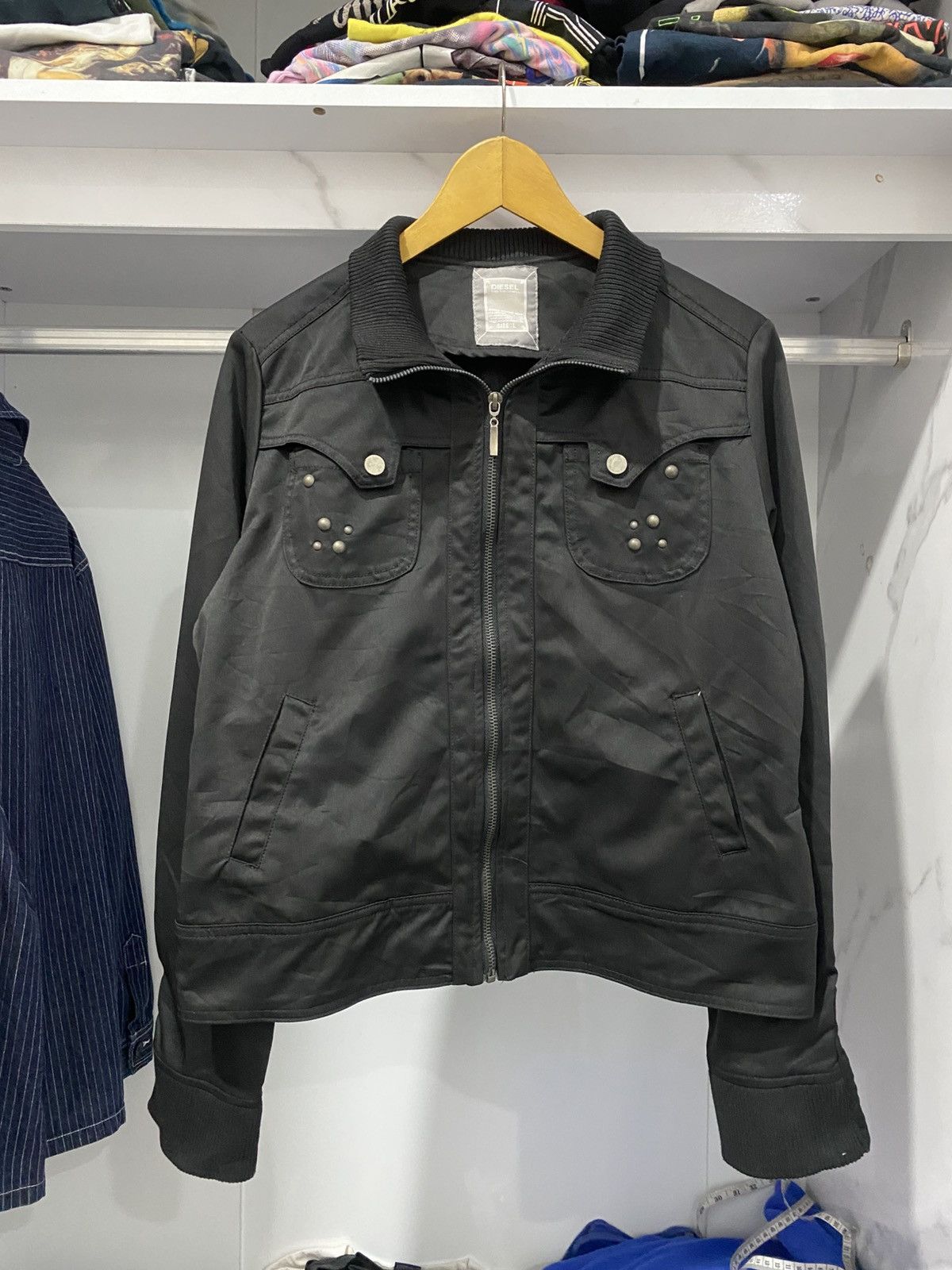 Diesel 💸BINDINGOFFER💸Diesel Jacket Crop Biker Studed Lgb Size US L / EU 52-54 / 3 - 1 Thumbnail