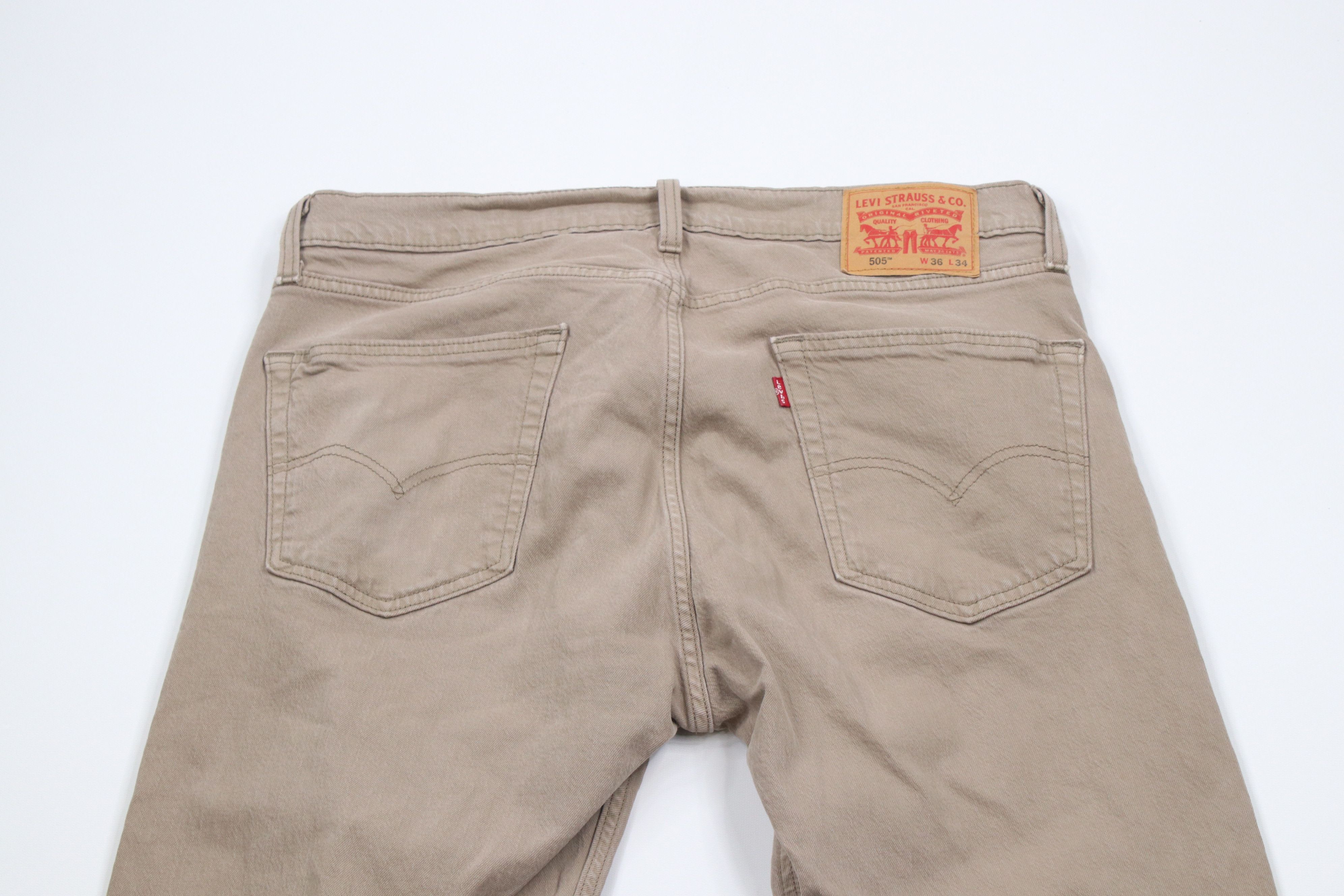 Levi's × Vintage Vintage Y2K Levis 505 Stretch Regular Fit Denim Jeans Beige Size US 36 / EU 52 - 11 Thumbnail
