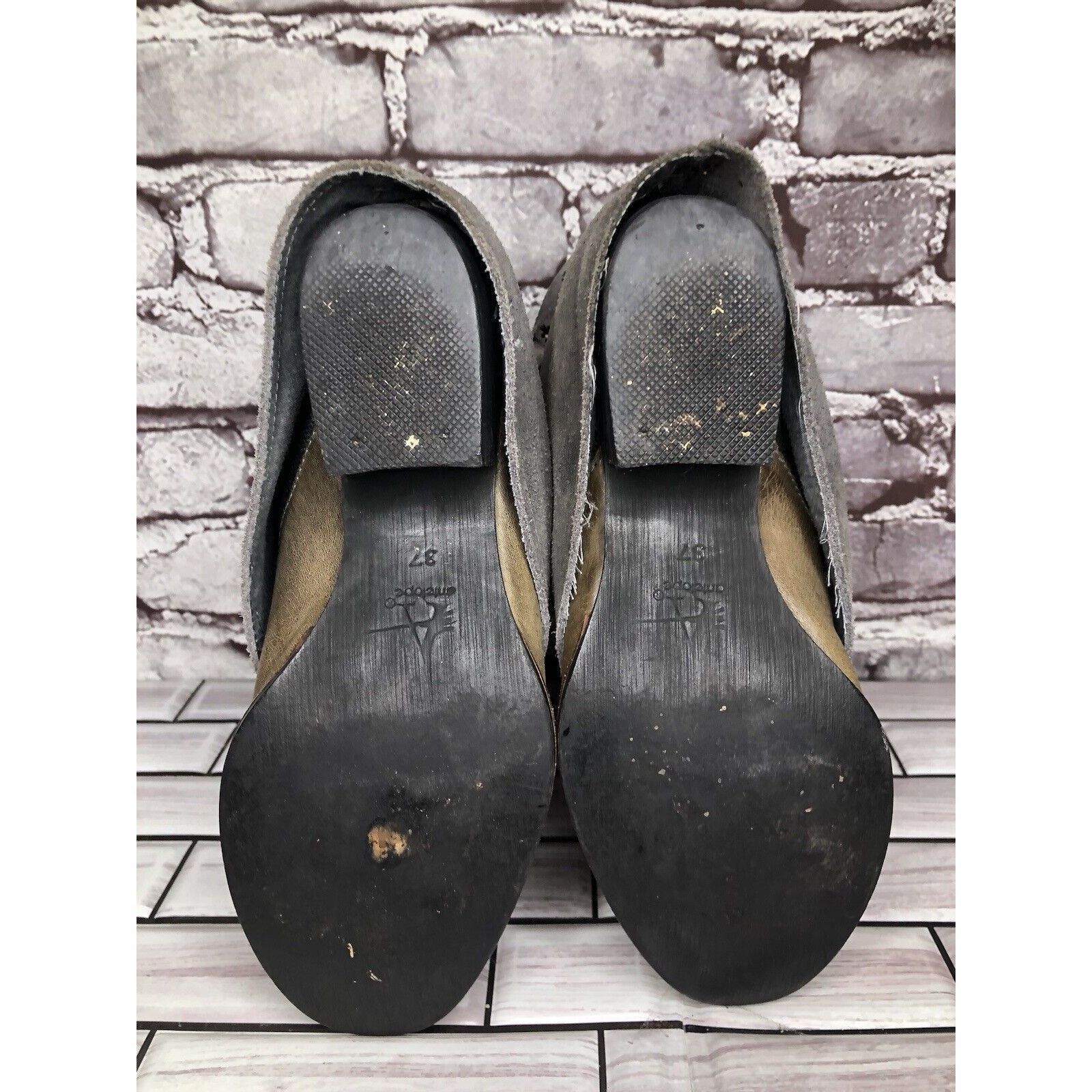 Other Antelope Gray Suede Taupe Leather Dress Casual Heel Boots Wo Size US 6.5 / IT 36.5 - 7 Thumbnail