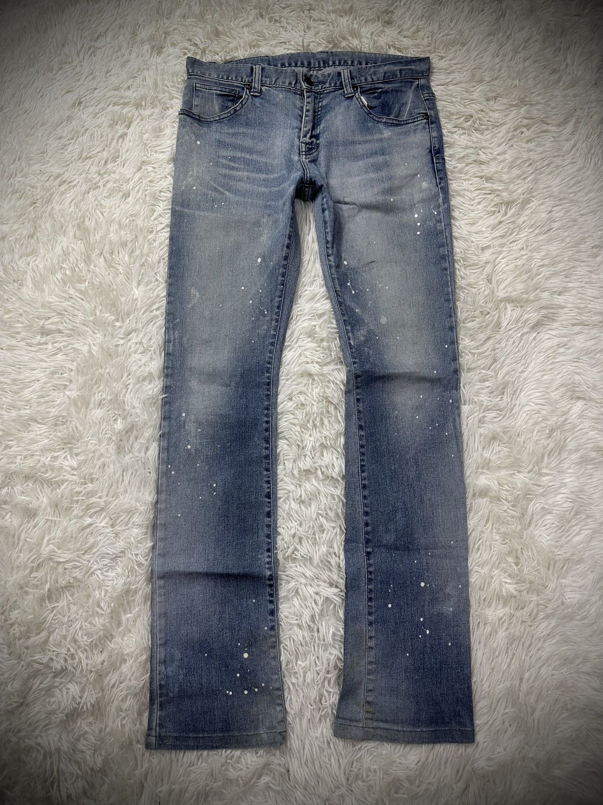 Tornado Mart 💥rare💥 TORNADO MART flare punk paint splatter denim jeans Size US 32 / EU 48 - 1 Thumbnail