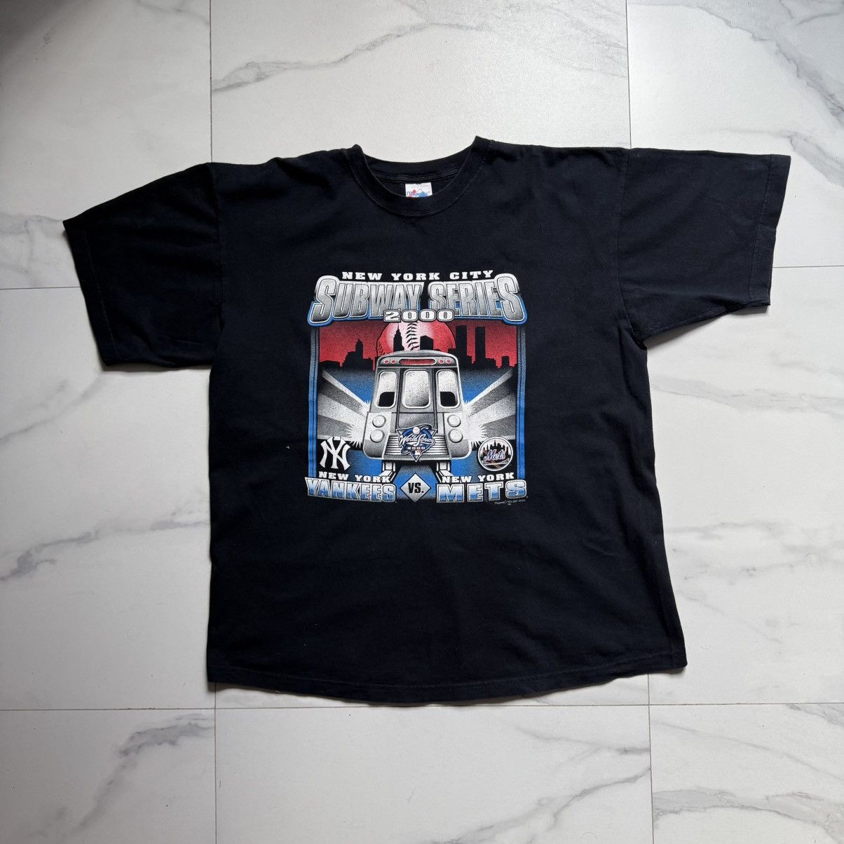 Majestic Vintage Y2K NY City Subway Series Tee Size US XXL / EU 58 / 5 - 2 Thumbnail