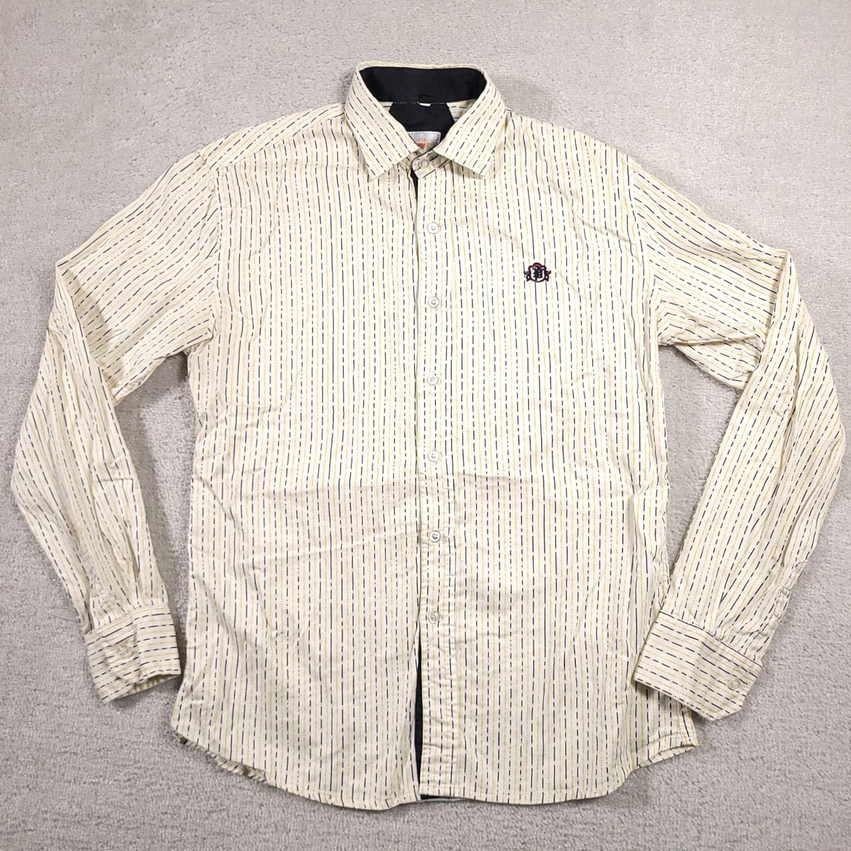 Vintage VINTAGE Levi Gardin Button Down Shirt Men Large Yellow Black Vertical Stripe Long Sleeve Size US L / EU 52-54 / 3 - 2 Thumbnail