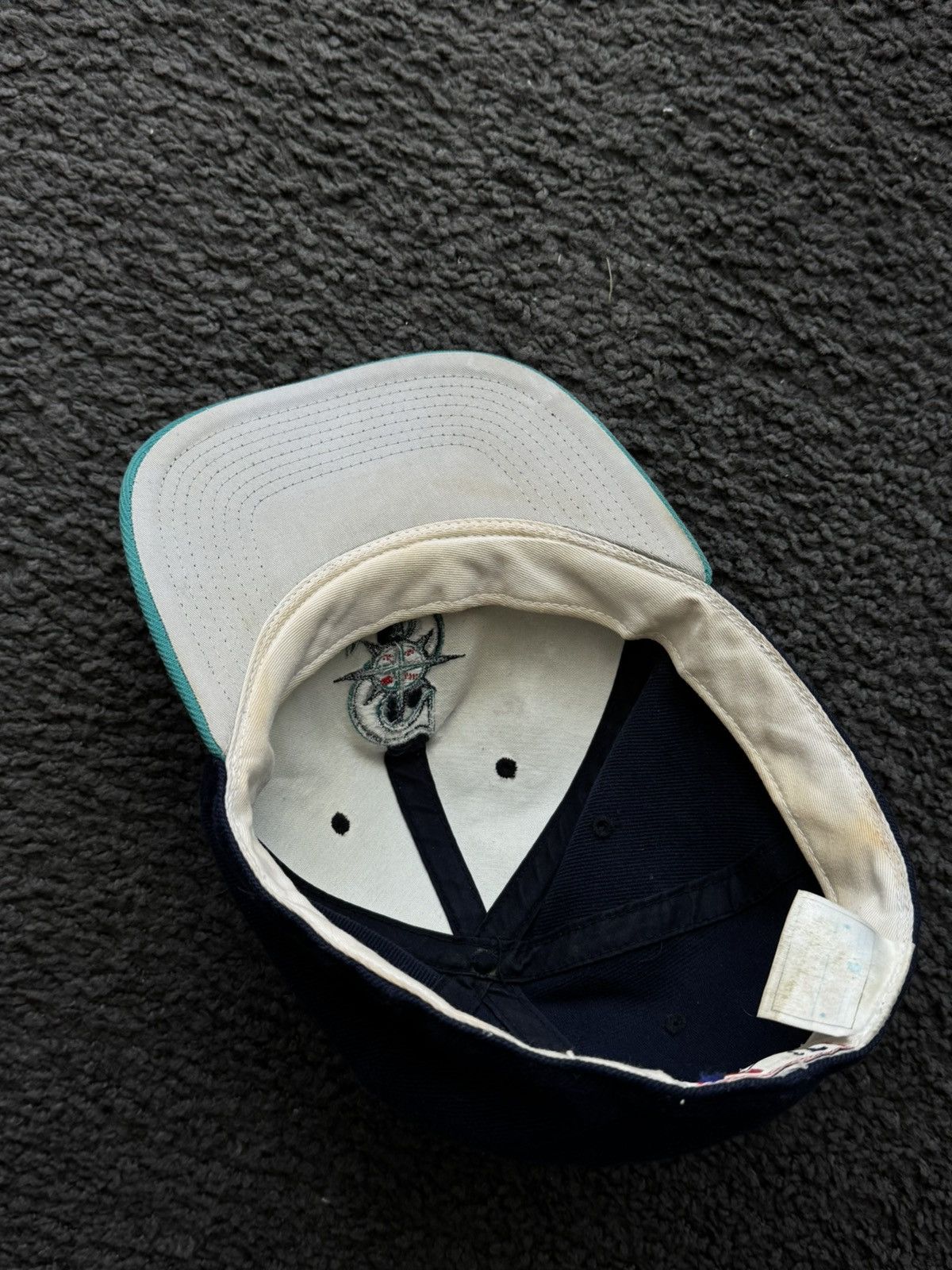 MLB Vtg Rare MLB Seattle Mariners Logo 7 Two Tone Wool Snapback Size ONE SIZE - 4 Thumbnail