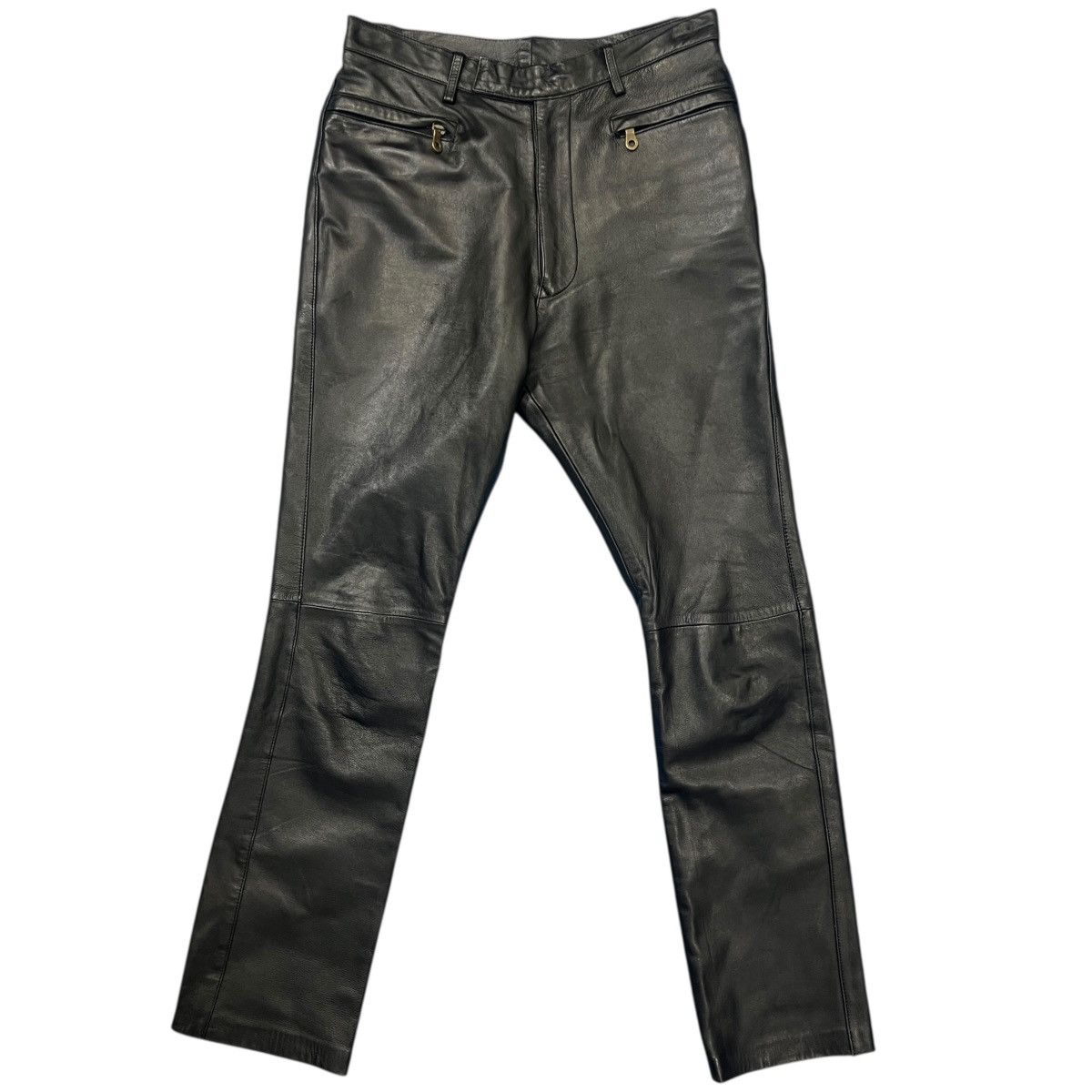 Jean Paul Gaultier Jean Paul GAULTIER Vintage Sheepskin Zip Leather Pants Size US 26 / EU 42 - 1 Thumbnail