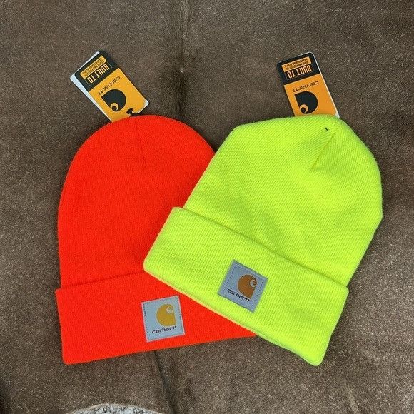 Carhartt Carhartt x Value Culture Collab Neon Orange Knit Hat Size ONE SIZE - 5 Thumbnail