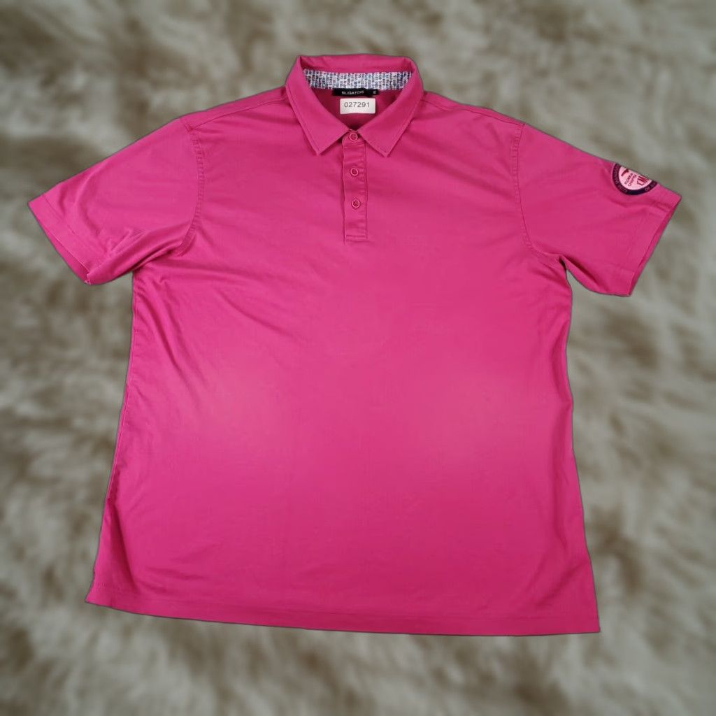 BUGATCHI BUGATCHI Polo Shirt Men's XL Pink Solid Short Sleeve Golf Casual Size US XL / EU 56 / 4 - 1 Thumbnail