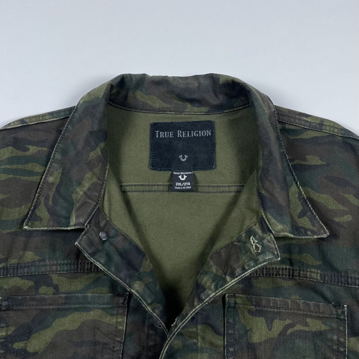 True Religion True Religion Camo Dylan Denim Jeans Jacket Size US XL / EU 56 / 4 - 5 Thumbnail