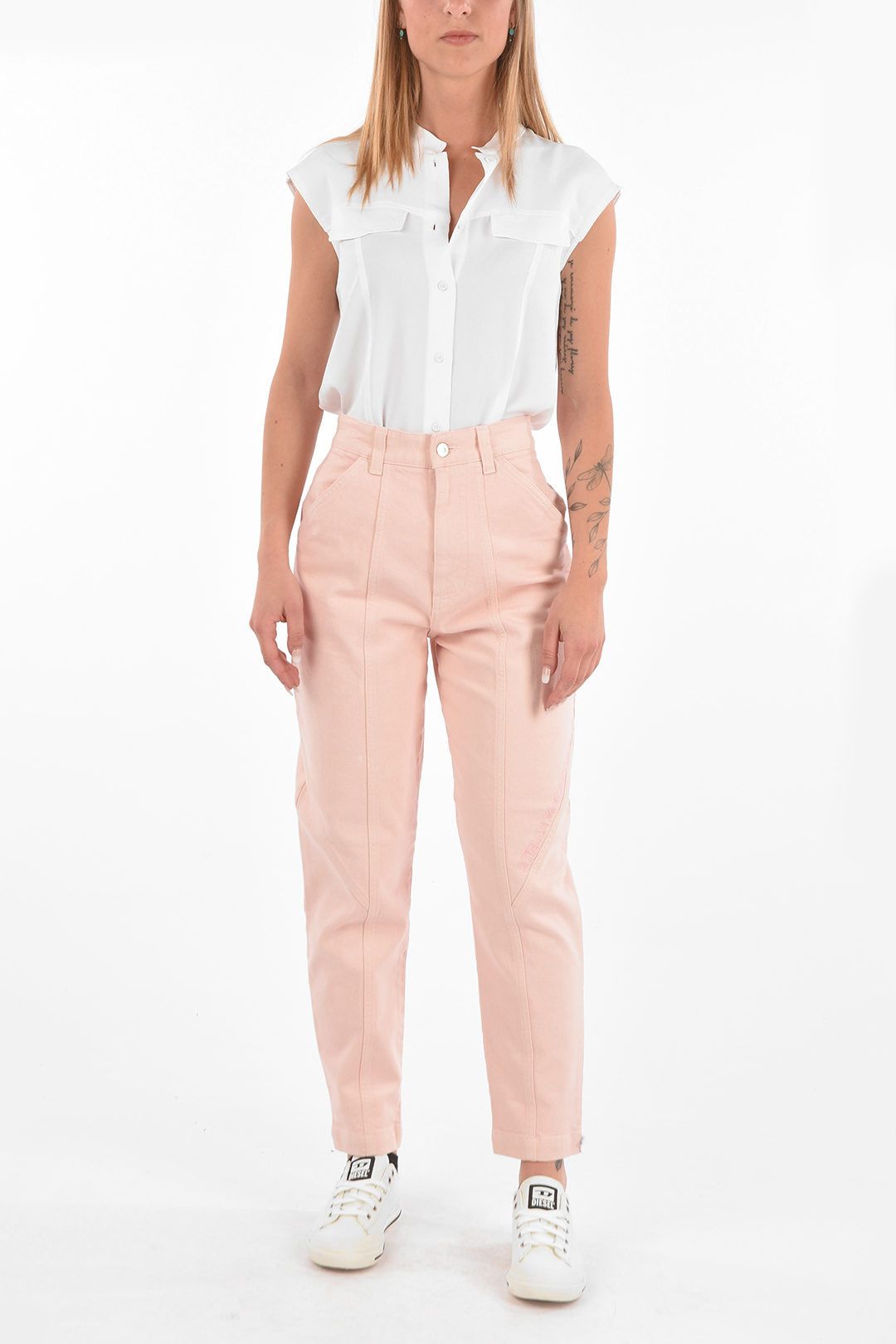 Stella McCartney og1mm0824 Belt Loop Fit Denim Pant in Light Pink Size 27" / US 4 / IT 40 - 4 Thumbnail