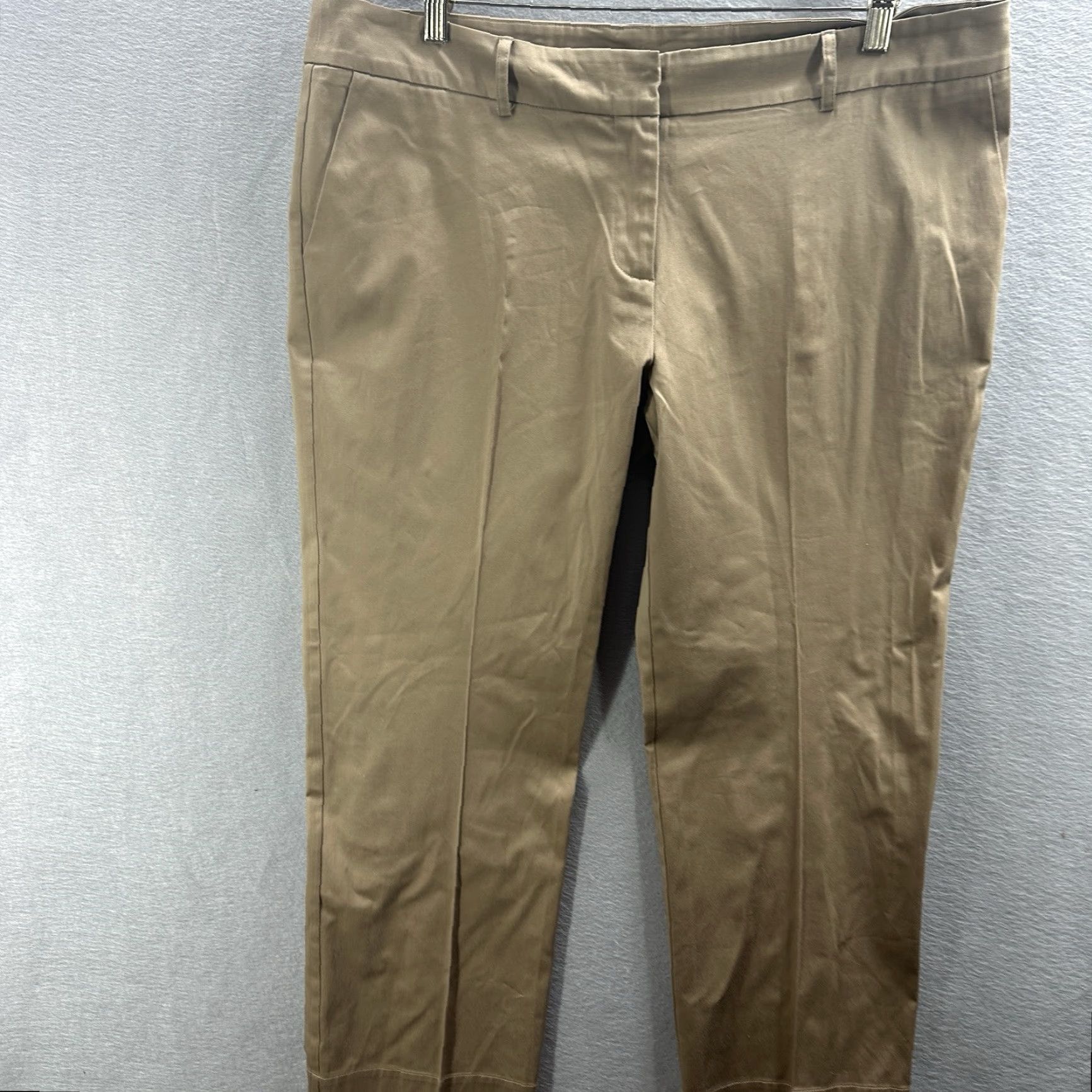 Vintage MeimeiJ Pants Women L Beige High-Rise Cropped Trousers - Solid Cotton Blend 24in Inseam Boho Preppy 90s Style Mens? Size 36" / US 14 / IT 50 - 2 Thumbnail