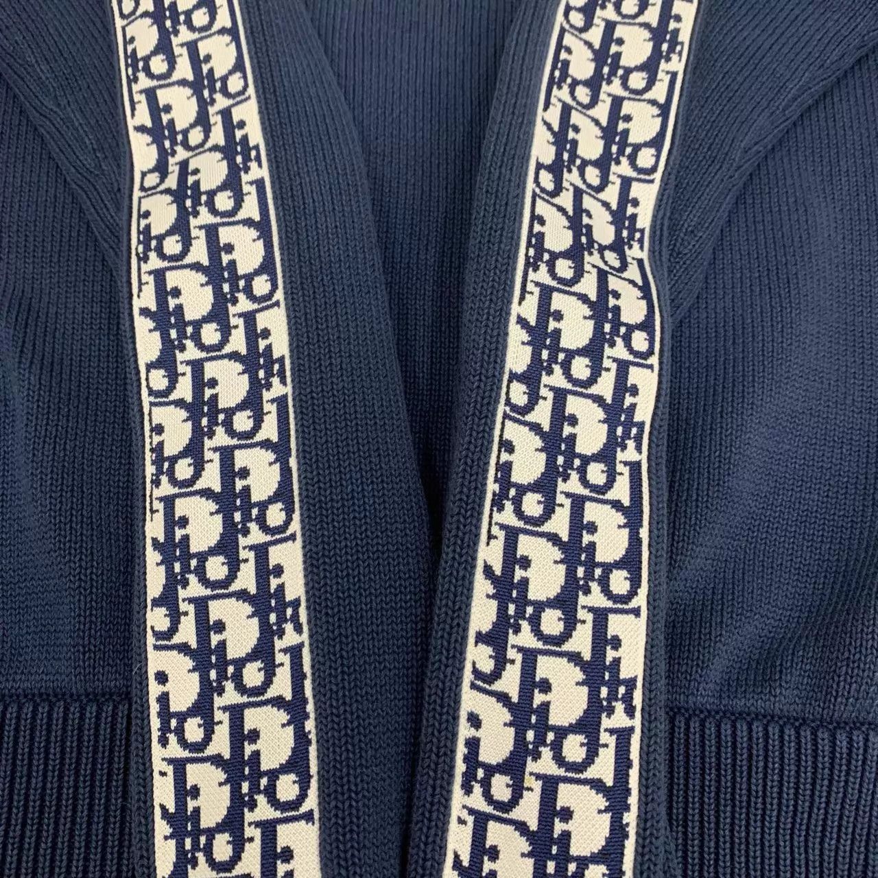 Dior Dior Blue Side Logo Oblique Print Arm Sweater M Size US M / EU 48-50 / 2 - 8 Thumbnail
