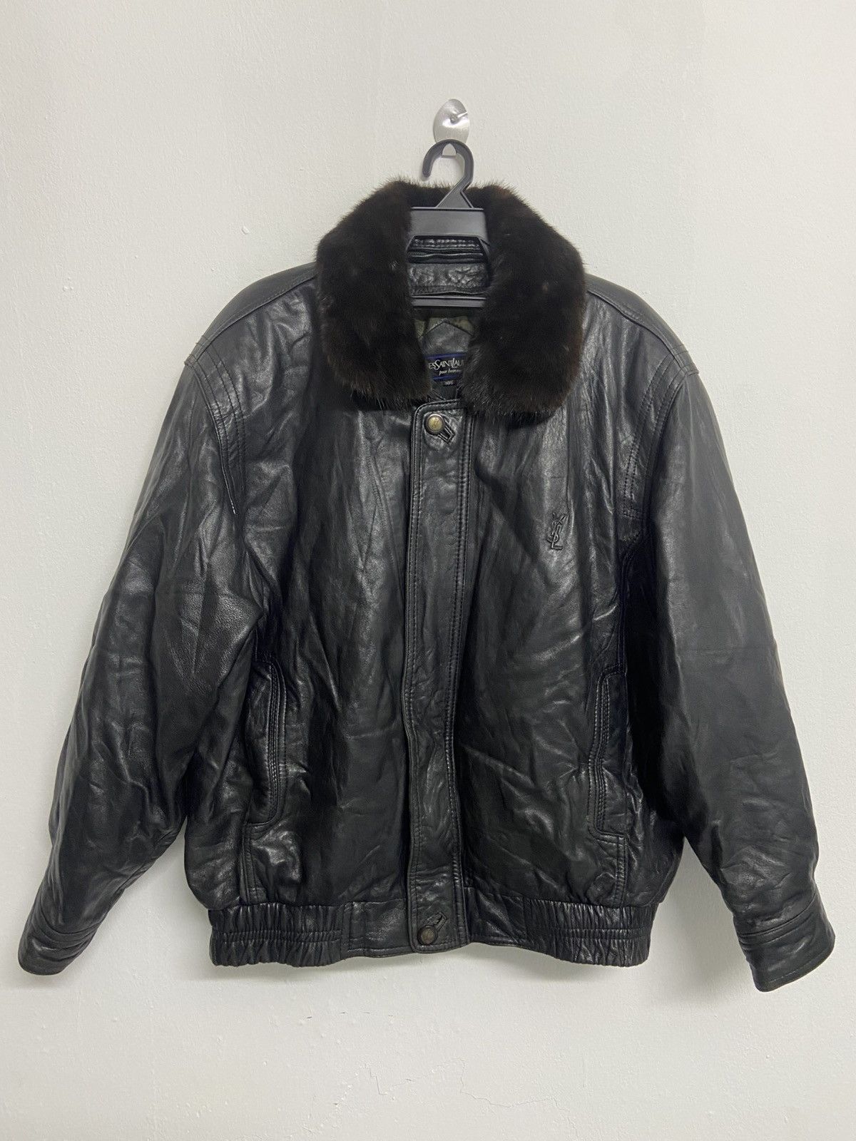Saint Laurent Paris Vintage Yves Saint Laurent Black Leather Jacket Size US L / EU 52-54 / 3 - 5 Thumbnail