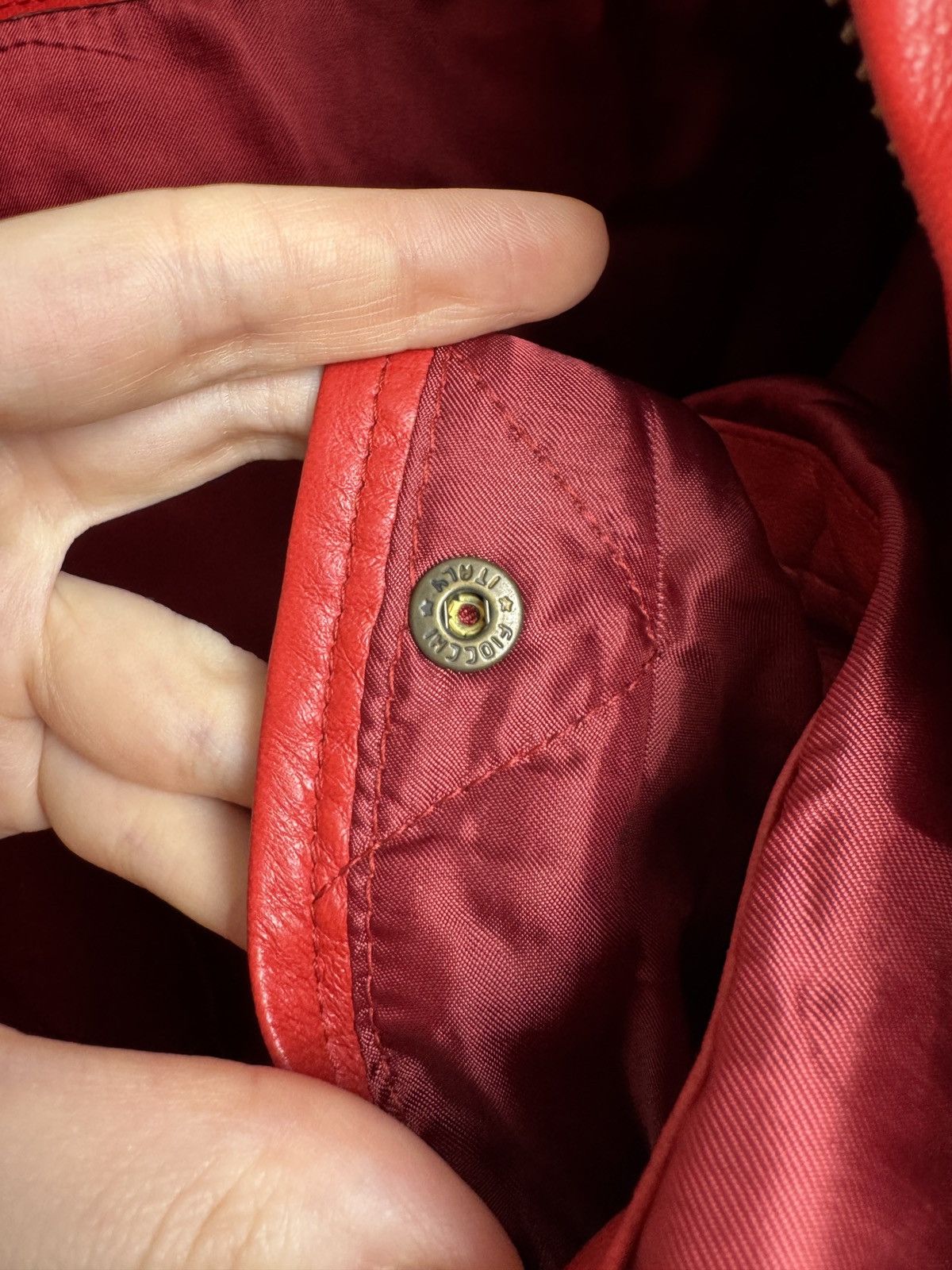 Gimo's Gimo’s red real leather bomber jacket vintage Size US L / EU 52-54 / 3 - 15 Thumbnail