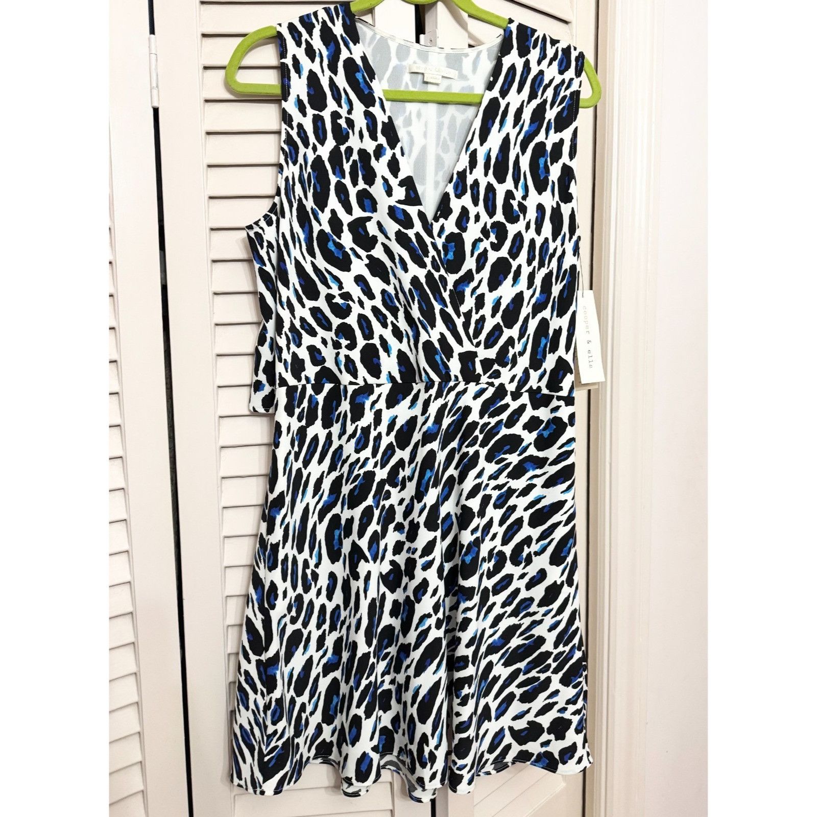 Other NWT Cooper & Ella Blue Leopard Cheetah Animal Print Dress L Size L / US 10 / IT 46 - 6 Thumbnail