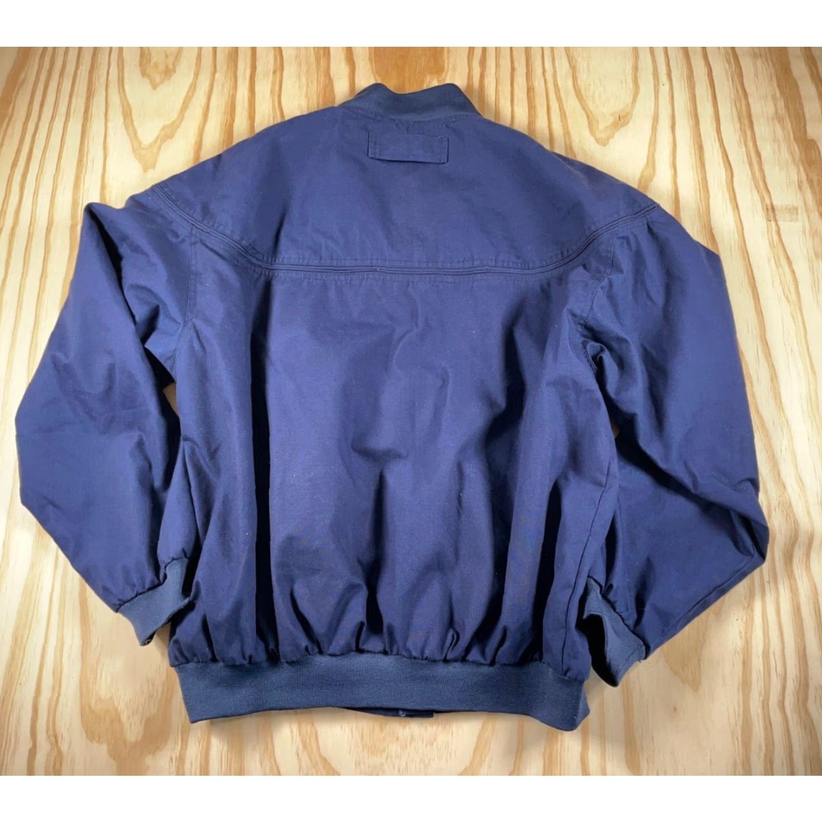 Vintage VINTAGE Bomber Jacket 80s Preppy Blue L Men Regular Zip Pockets Band Collar Full Zip Pockets Size US L / EU 52-54 / 3 - 2 Thumbnail