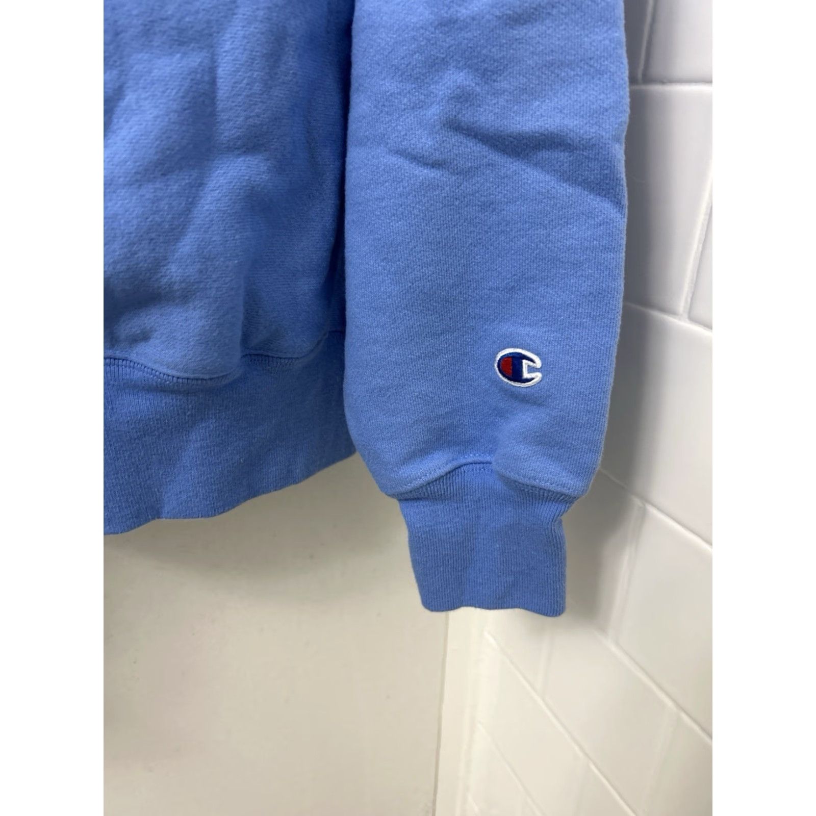 Champion Champion Reverse Weave Hoodie Mens Large Blue Cheyney College Logo Pullover Corded Pockets Size US L / EU 52-54 / 3 - 6 Thumbnail
