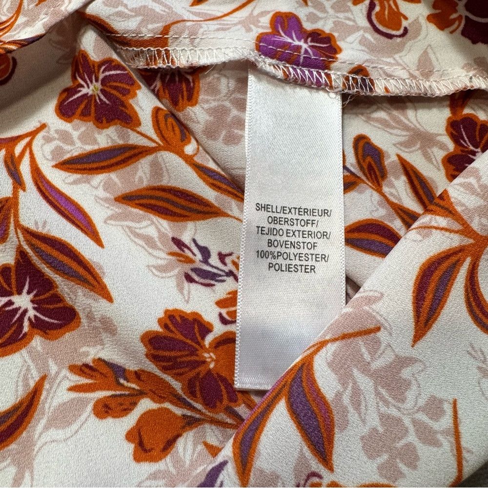 Adrianna Papell New Adrianna Papell Long Sleeve Floral V-Neck Blouse Size M Size M / US 6-8 / IT 42-44 - 7 Thumbnail