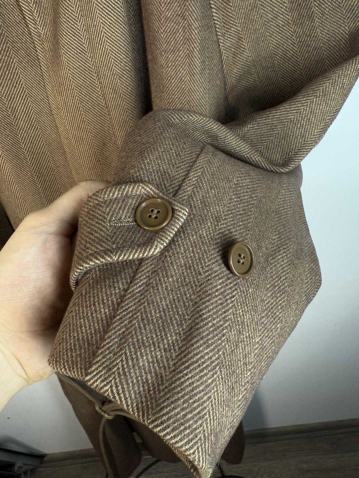 Yves Saint Laurent Wool YSL Coat Heavy Brown Soft Camel France Size US L / EU 52-54 / 3 - 14 Thumbnail