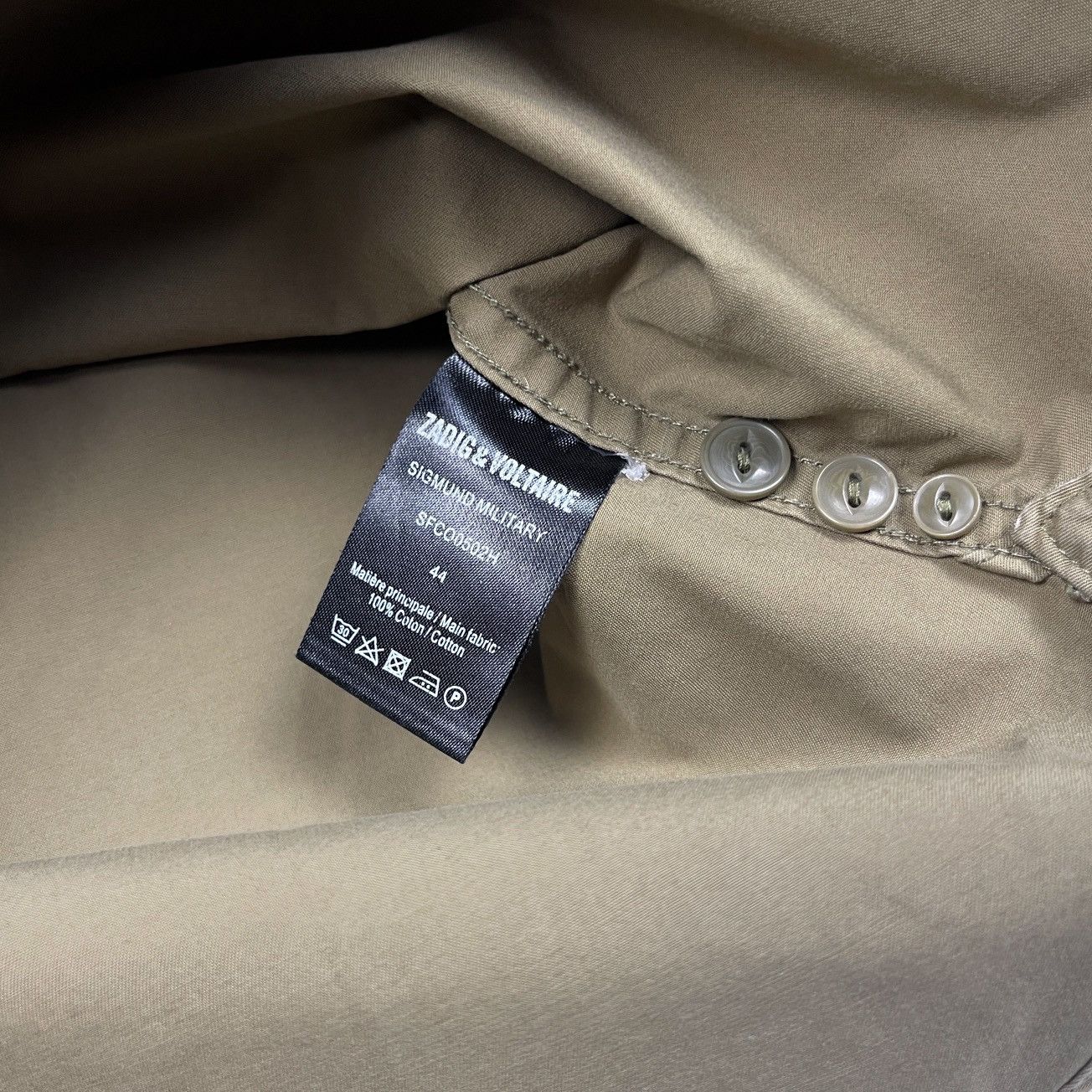 Zadig & Voltaire Zadig & Voltaire Sigmund Military L/S Shirt Size US L / EU 52-54 / 3 - 8 Thumbnail