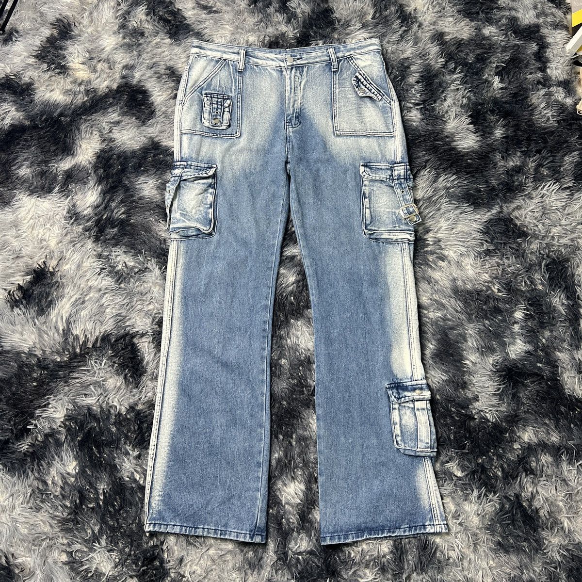 Japanese Brand Romwe Wide Loose MultiPocket Denim Cargo Pants Size US 36 / EU 52 - 1 Thumbnail