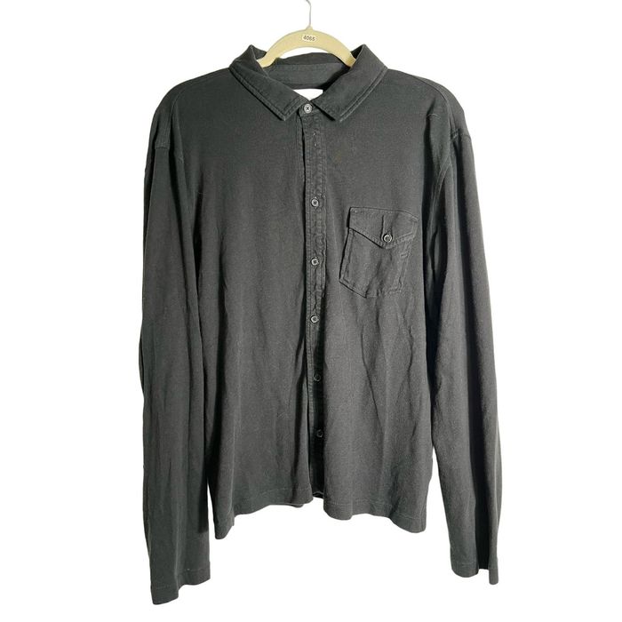 Billy Reid Men s Billy Reid Black Casual Jersey Button Down Shirt