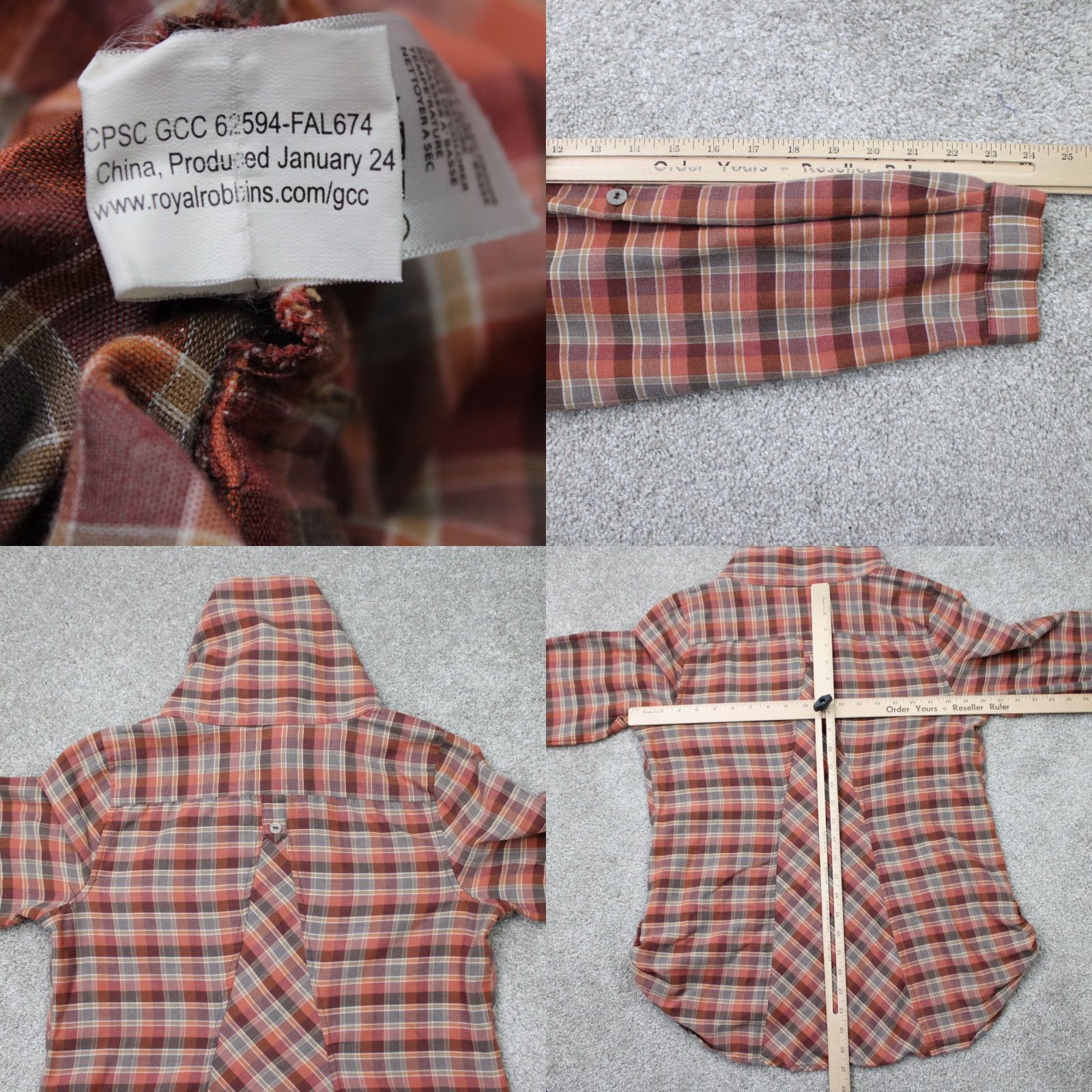 Royal Robbins Royal Robbins Shirt Women L Red Plaid Collar Button-Up Long Sleeve Vintage? No (adjusted) Size L / US 10 / IT 46 - 8 Thumbnail