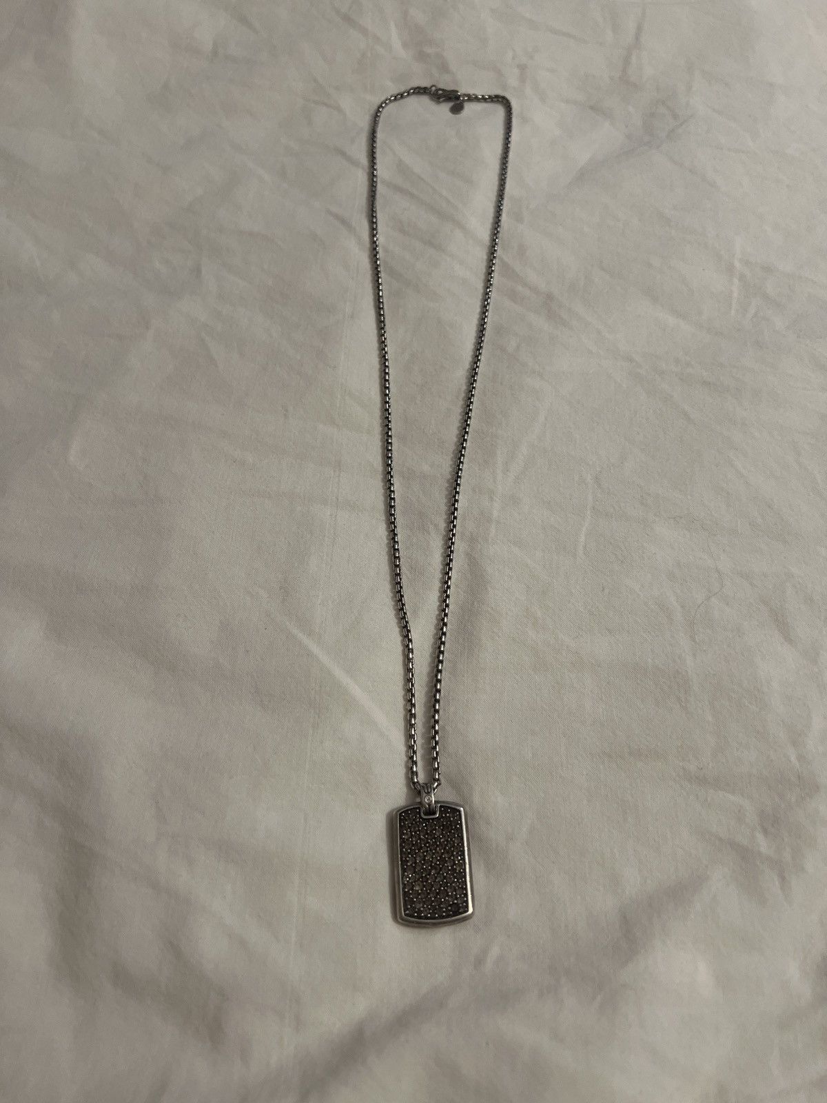 image of John Hardy Jewelry John Hardy Necklace With Black Sapphire in Silver, Men's (Size 26)