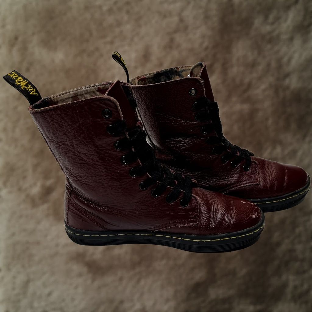 Dr. Martens VINTAGE? No. Dr. Martens Stratford Women Red Leather Boots Combat Lace Up High-Top Size 6 37 Size US 6 / IT 36 - 1 Thumbnail