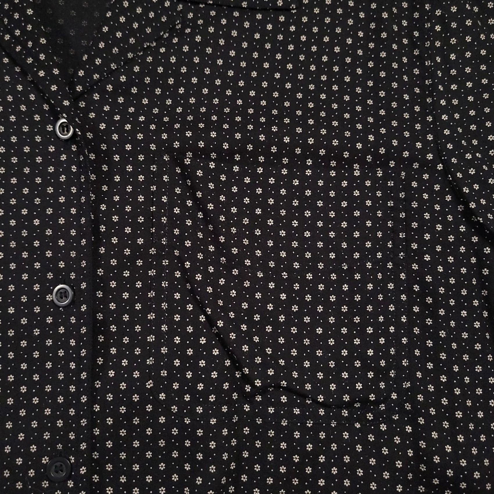 Liz Claiborne Liz Claiborne Button-Up Tunic Top Womens 14 Black Floral Blouse Shirt Size XL / US 12-14 / IT 48-50 - 4 Thumbnail